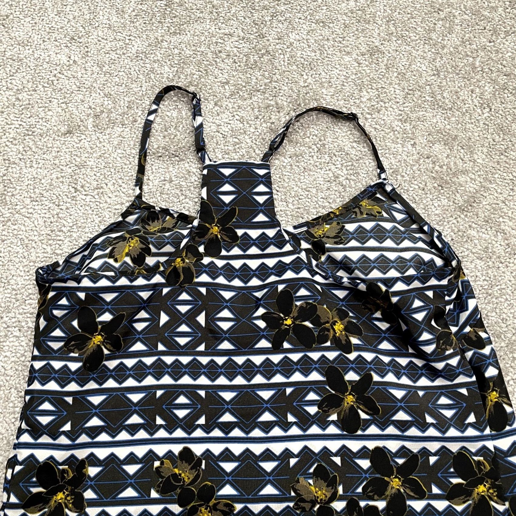 J.Crew J.Crew Camisole Tank Top Womens 00 Multicolor Geometric Racerback Beach Casual Size XXS / US 00 / IT 34 - 3 Thumbnail