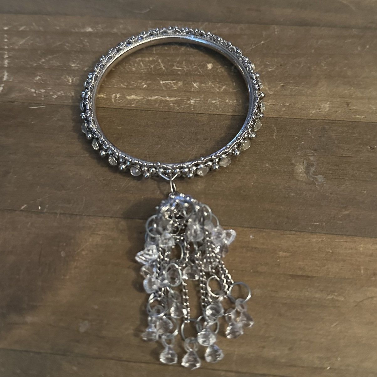 Other Silver tone India Jhumka bangle bracelet Size ONE SIZE - 5 Thumbnail