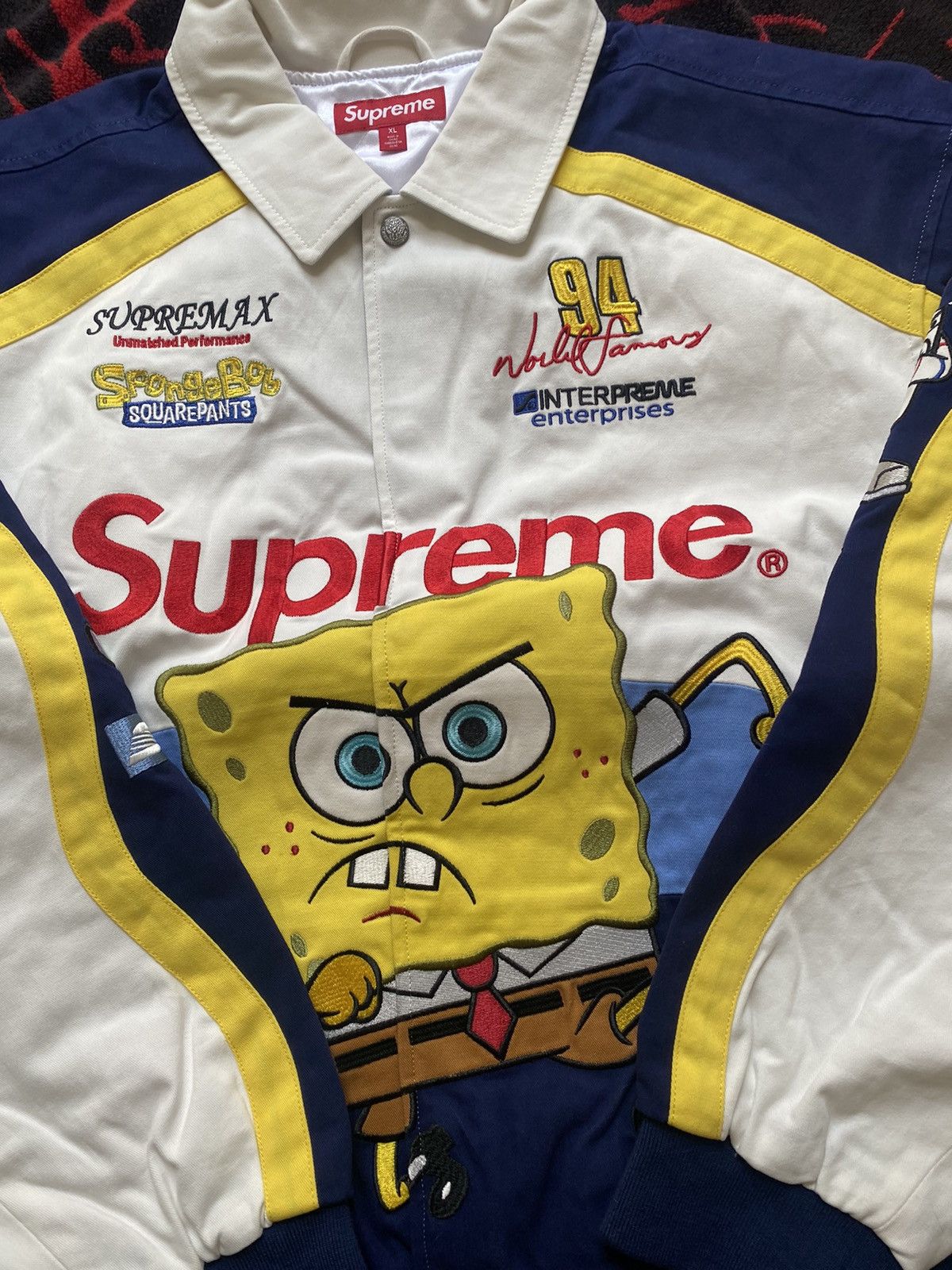 Jeff Hamilton × Supreme Supreme SpongeBob SquarePants Jeff Hamilton Racing Jacket Size US XL / EU 56 / 4 - 3 Thumbnail