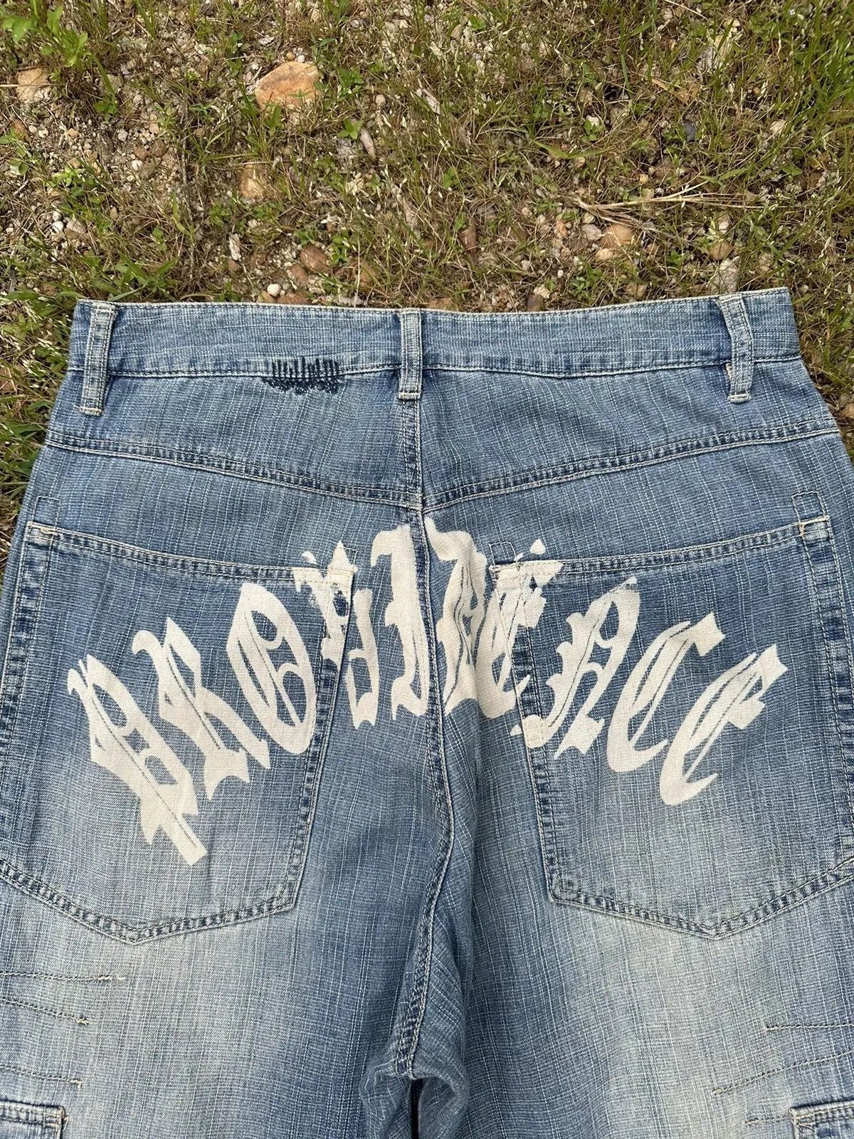 If Six Was Nine STEALS💥 JAPANESE BAGGY RAPPER PATCHWORK TRAVIS DENIM PANTS Size US 31 - 12 Thumbnail