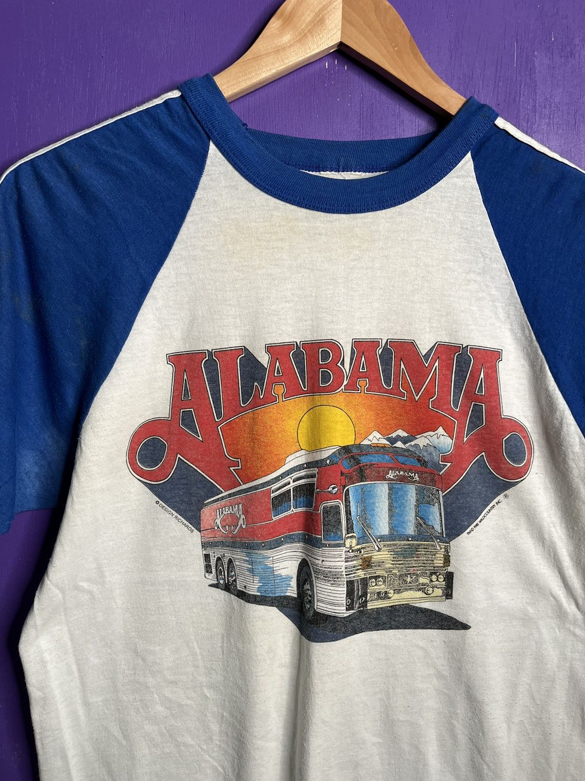 Band Tees × Vintage Vintage 1986 Alabama fans bus tour raglan t-shirt Size US M / EU 48-50 / 2 - 3 Thumbnail