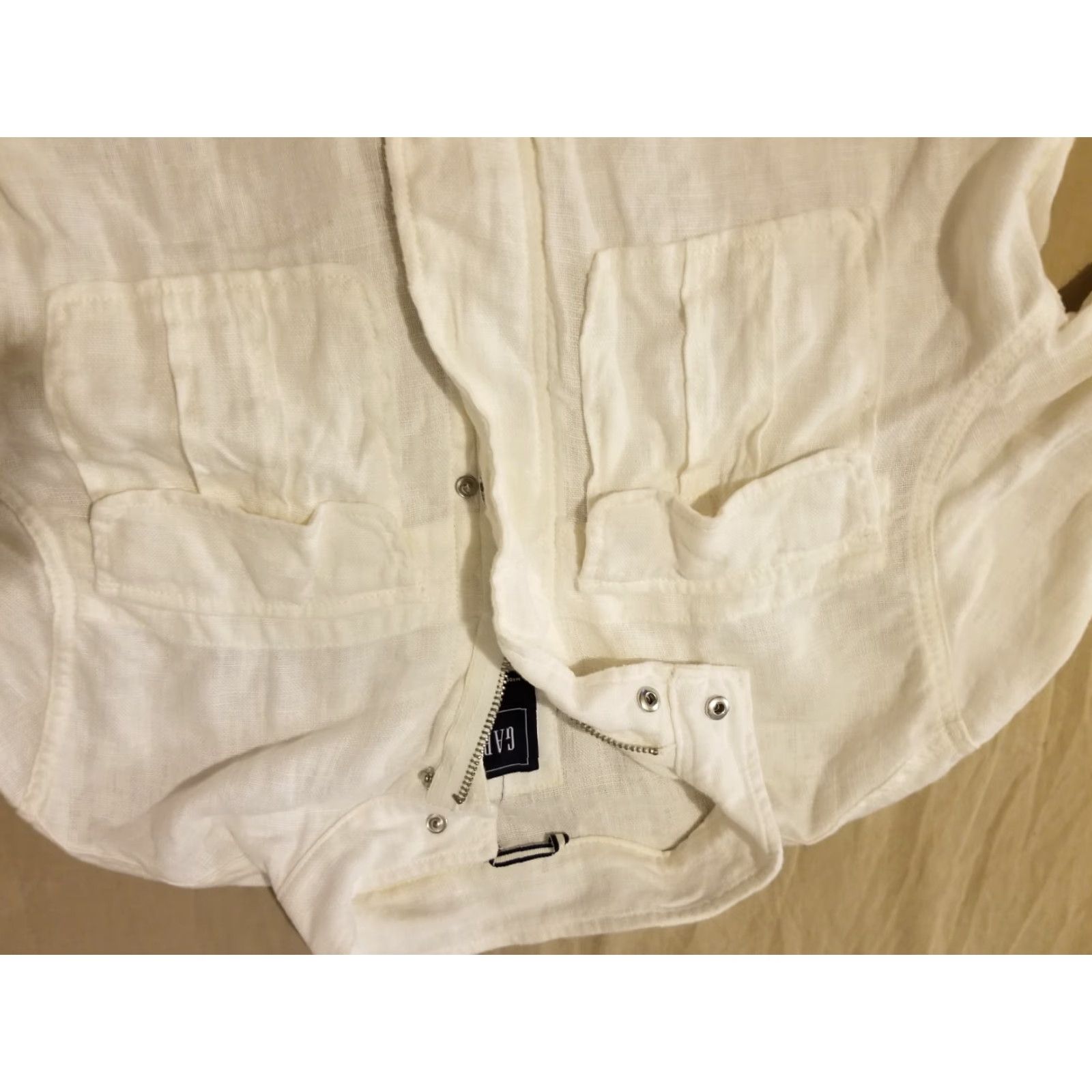 Gap Womens GAP Linen Jacket M Medium Cream Size M / US 6-8 / IT 42-44 - 4 Thumbnail