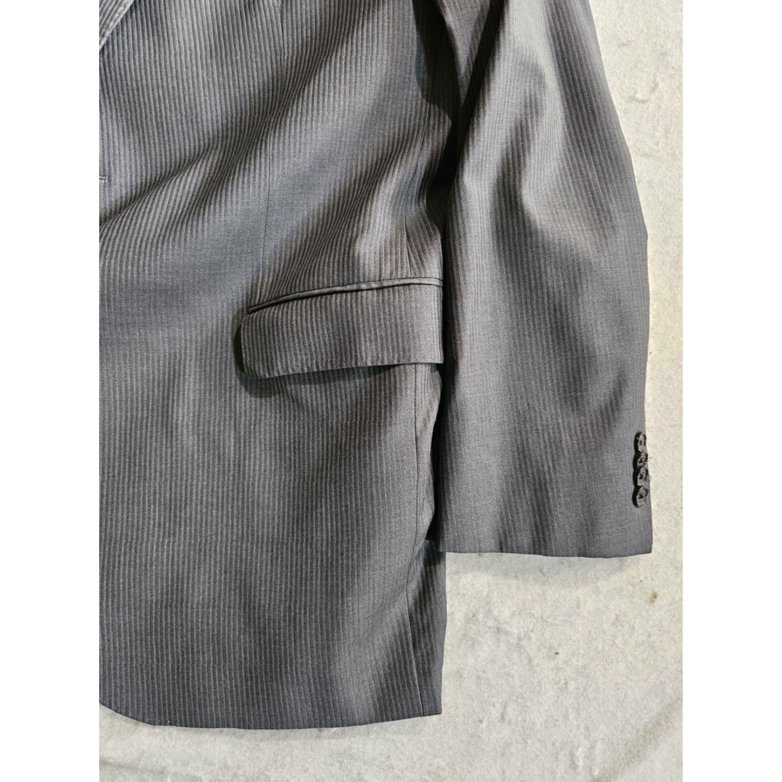 Cremieux Cremieux 2pc Suit Gray Pencil Stripe Wool 100% Wool Loro Piana Super 130s Sz 428L Pant 42L Jacket 2 Piece Regular Men Suit Dress Size 48R - 6 Thumbnail