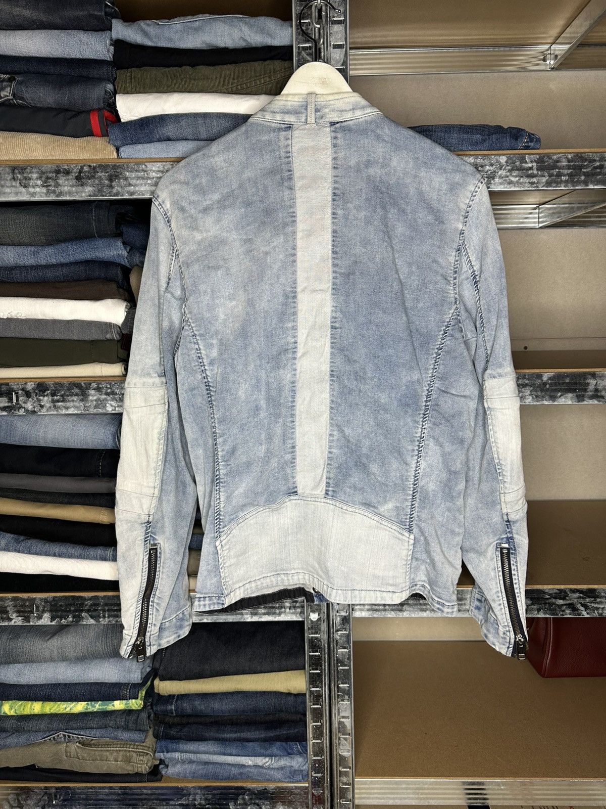 Diesel DIESEL JOGGJEANS DENIM JACKET MENS SIZE M LIGHT BLUE BIKER Size US M / EU 48-50 / 2 - 2 Thumbnail