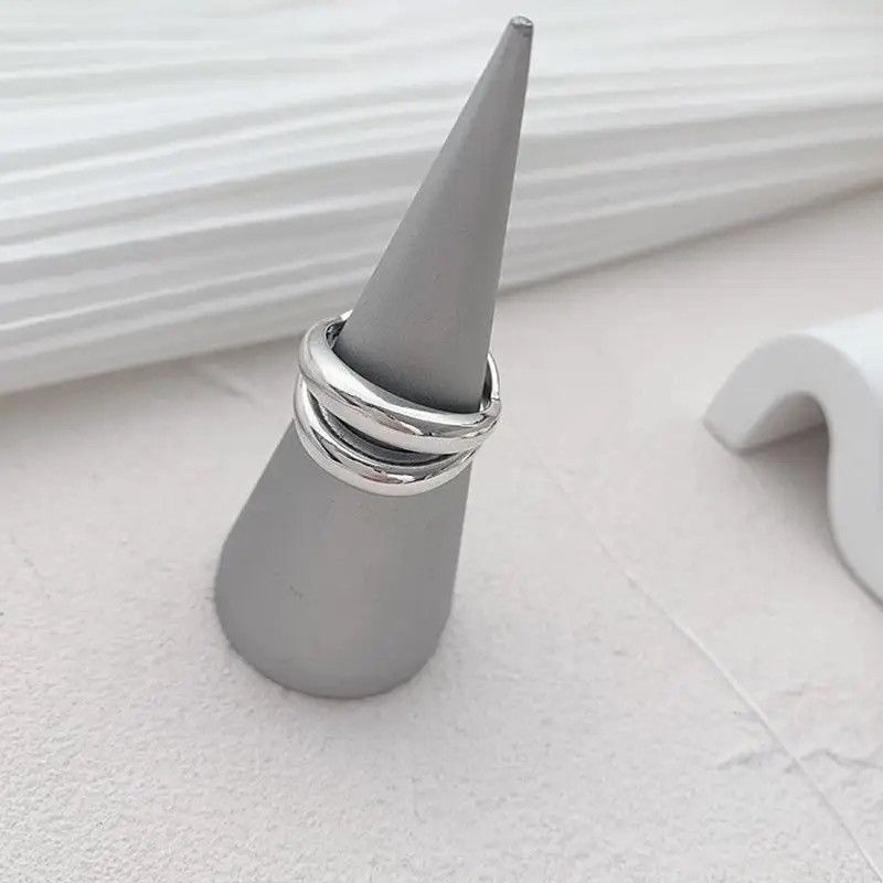 Japanese Brand × Vintage Geometric Vintage 925 Sterling Silver Rings Three Set Size ONE SIZE - 5 Thumbnail