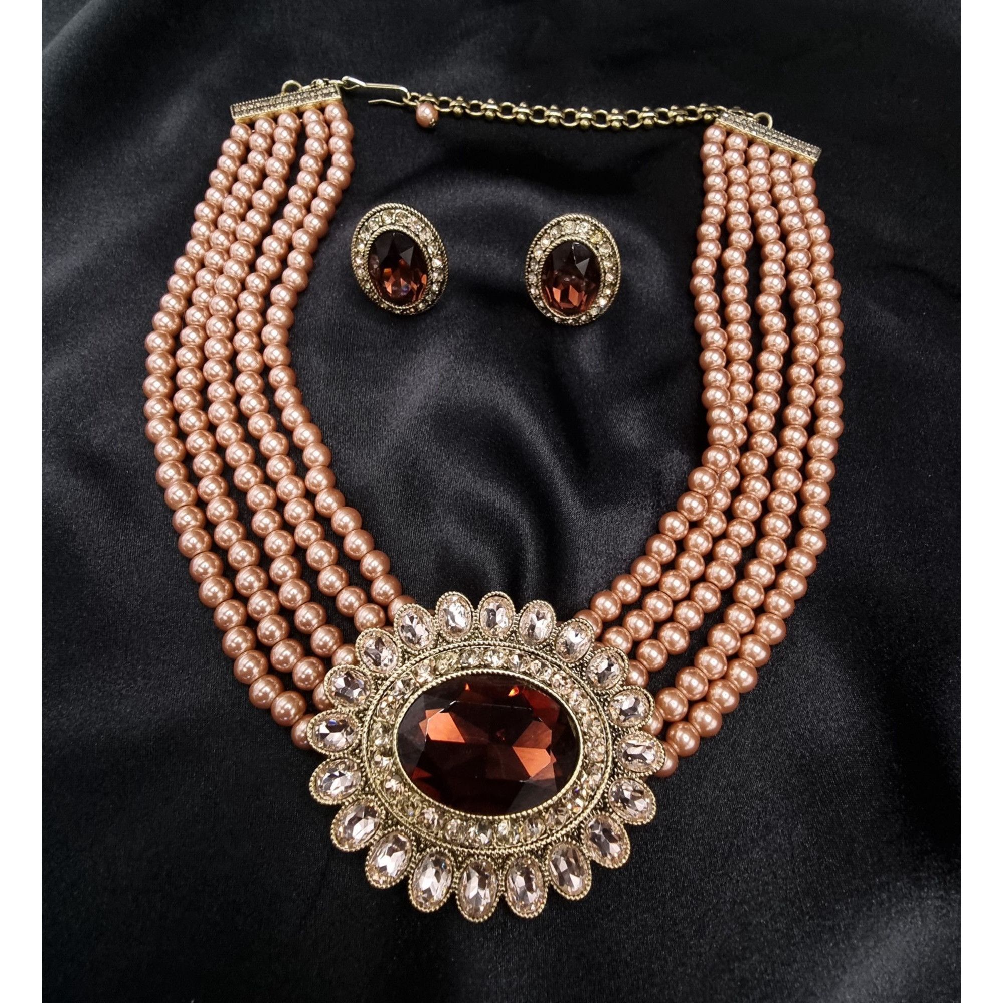 Vintage Heidi Daus Gold-Tone Statement Necklace & Earrings Set With Size ONE SIZE - 4 Thumbnail