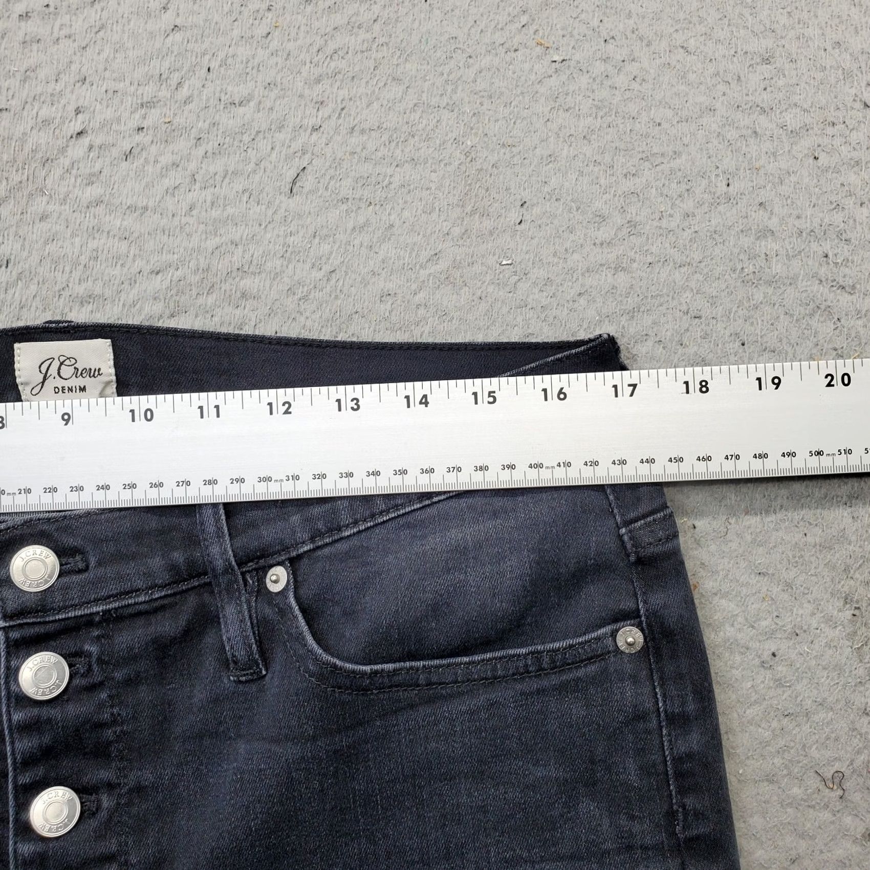 J.Crew J.CREW Bootcut Jeans Womens Size 32 Black Denim Cotton Frayed Hem 4-Button Fly Size 24" / US 00 / IT 34 - 7 Thumbnail