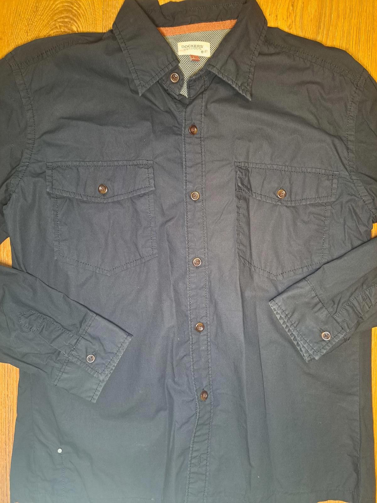 Dockers Dockers Outdoors Button Up Shirt Mens Large Black Cotton Size US L / EU 52-54 / 3 - 3 Thumbnail