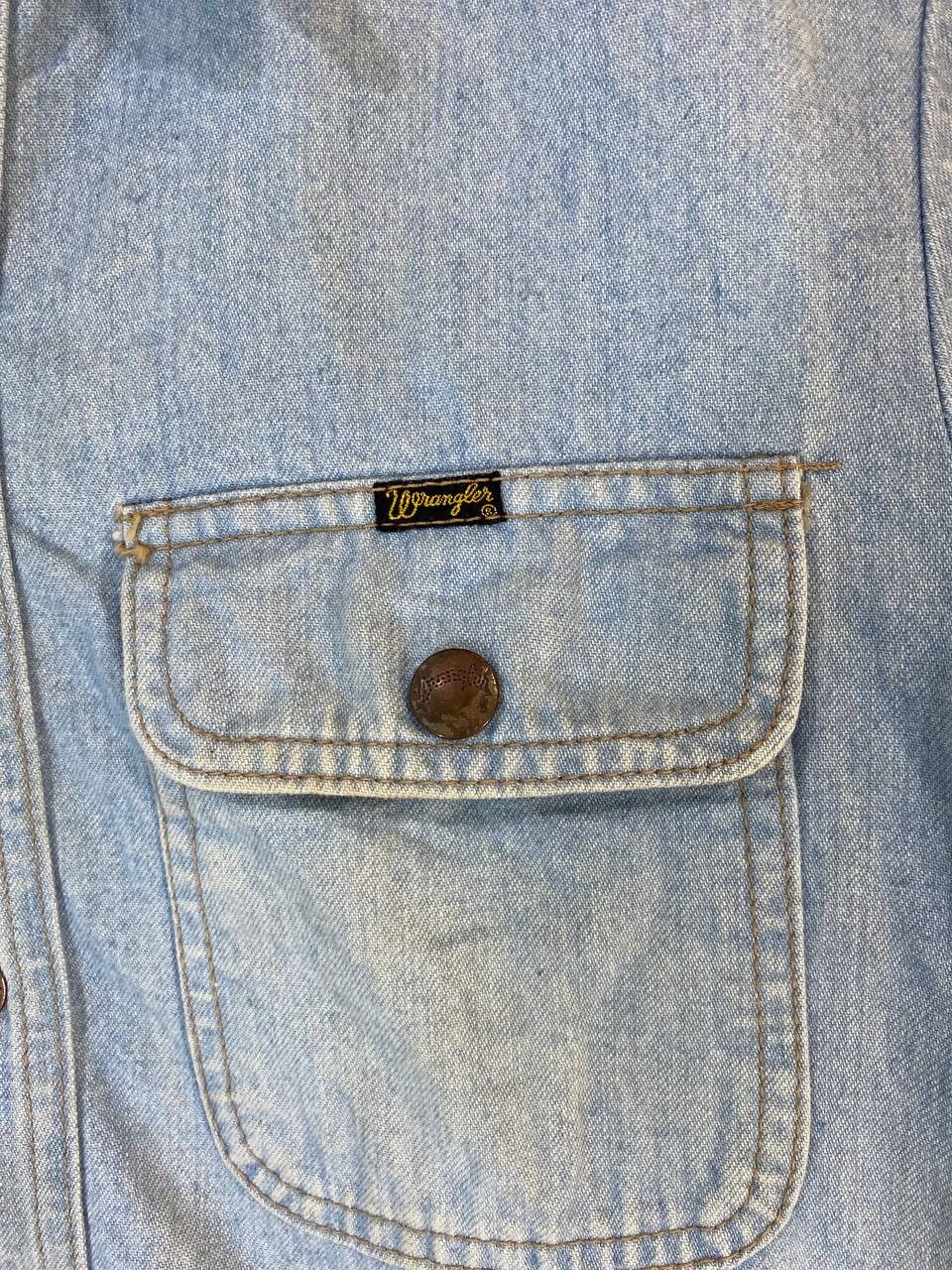 Vintage vintage wrangler denim jacket 4 pocket nice design Size US M / EU 48-50 / 2 - 2 Thumbnail
