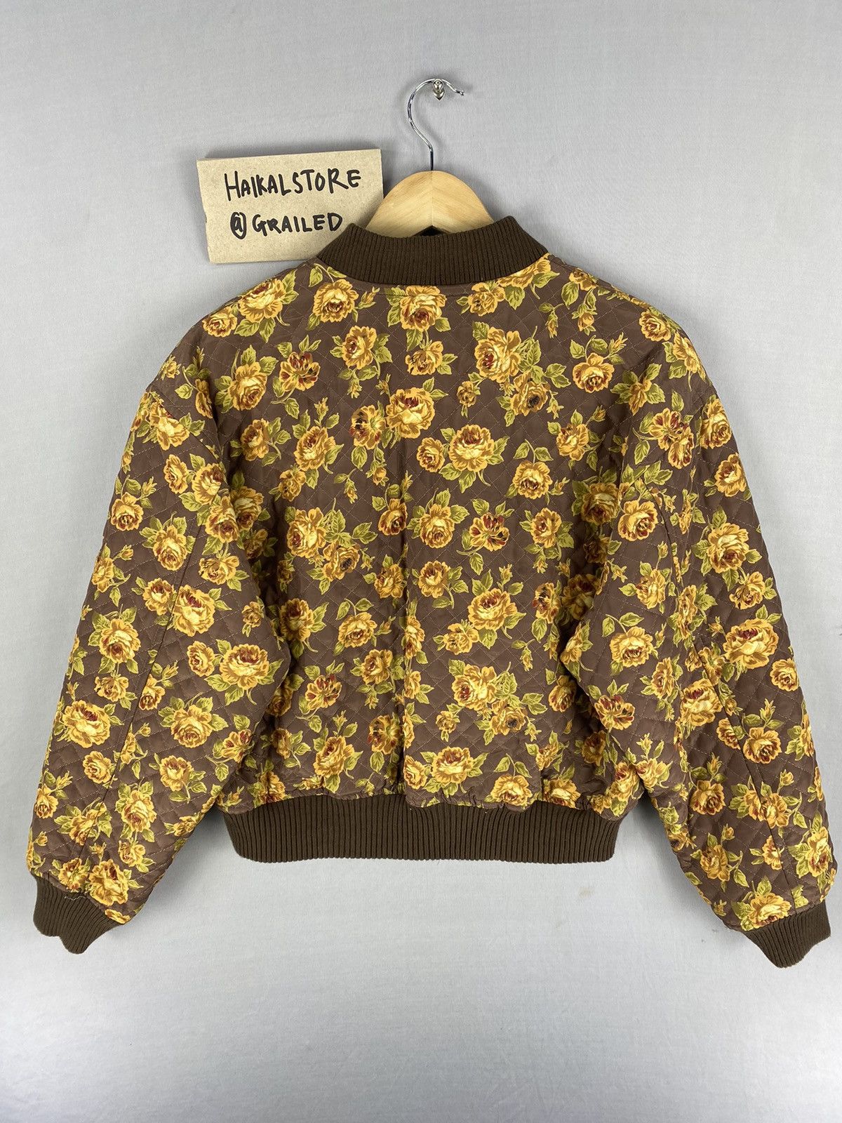 Designer Vintage Floral Bomber Reversible Quilted Jacket By Cabin Size US S / EU 44-46 / 1 - 4 Thumbnail