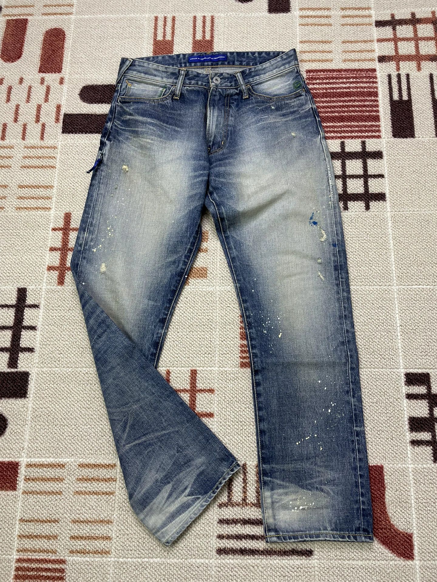 Vanquish VANQUISH x FRAGMENT Distressed Jeans Yellow Wash Splatter Size US 30 / EU 46 - 3 Thumbnail