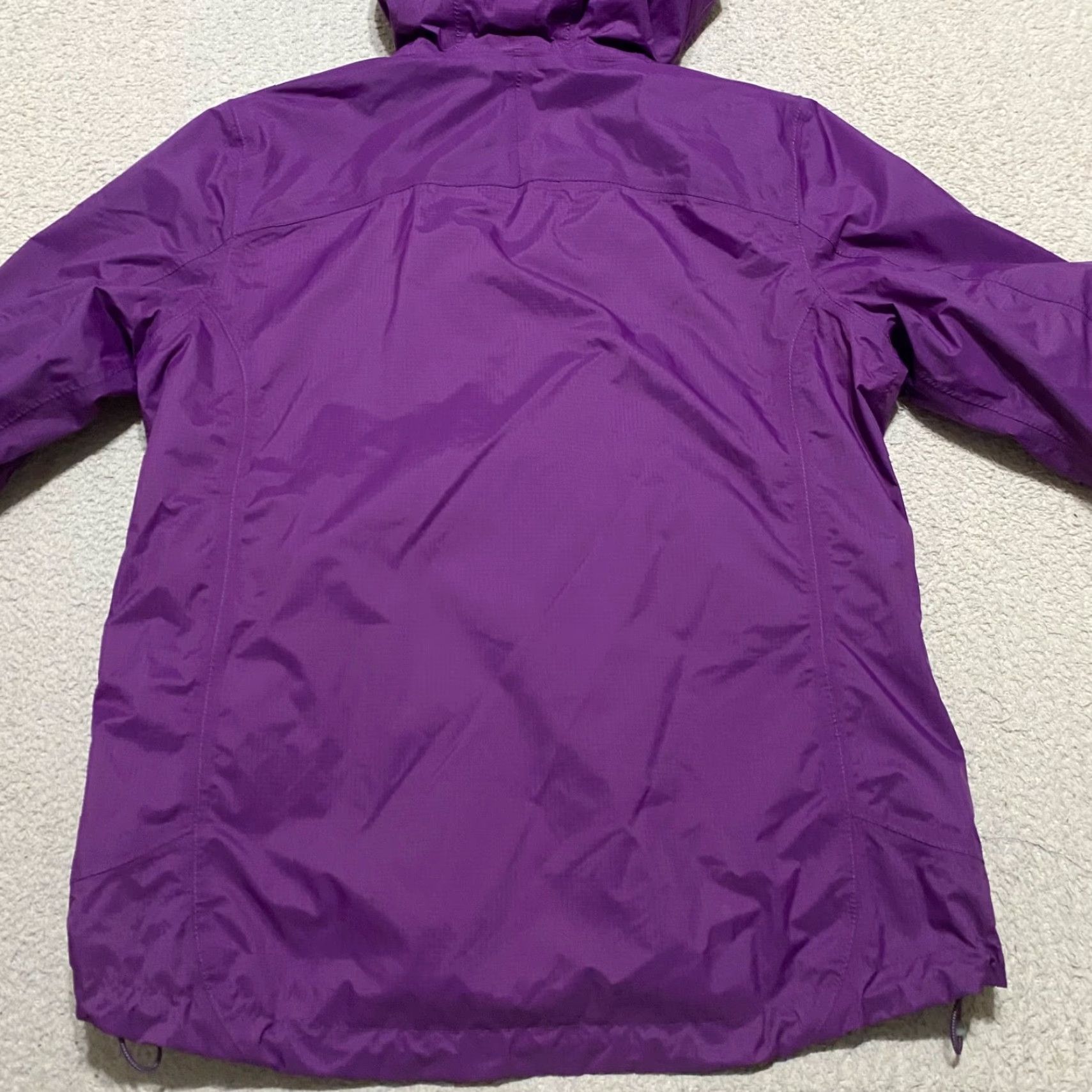 Vintage L.L. Bean Womens Jacket Medium Hooded Fleece Lined Nylon Full Zip Purple Outdoor Shirt Size M / US 6-8 / IT 42-44 - 2 Thumbnail