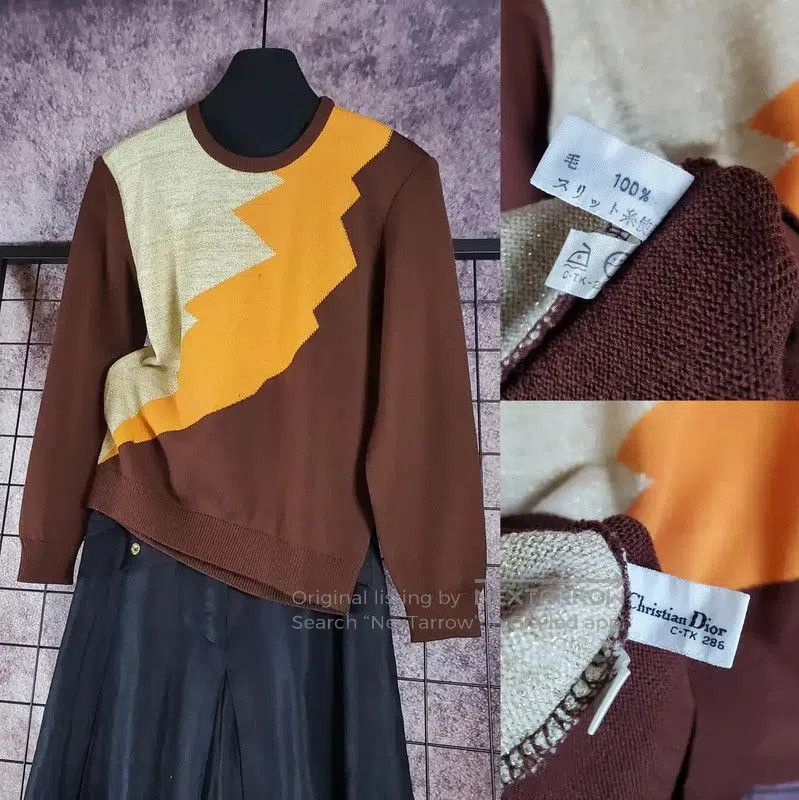 Dior Dior Brown Wool Long Sleeve Pullover Sweater . Size M / US 6-8 / IT 42-44 - 1 Thumbnail