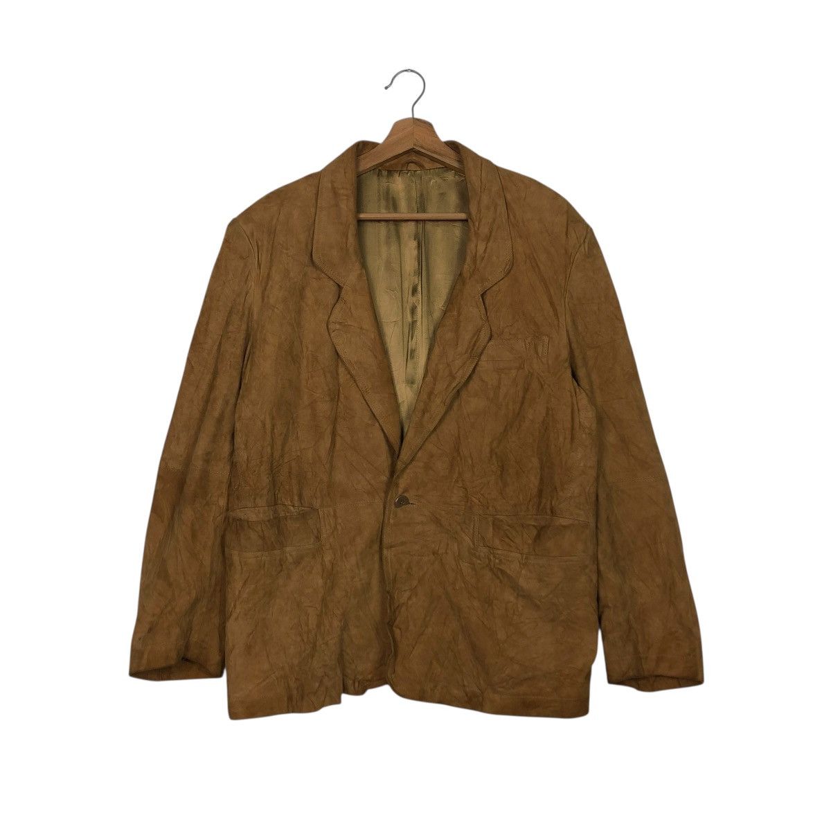 Genuine Leather 🔥VINTAGE CHORE LEATHER JACKET WORKER PELLARI ISSEY MIYAKE Size US M / EU 48-50 / 2 - 3 Thumbnail