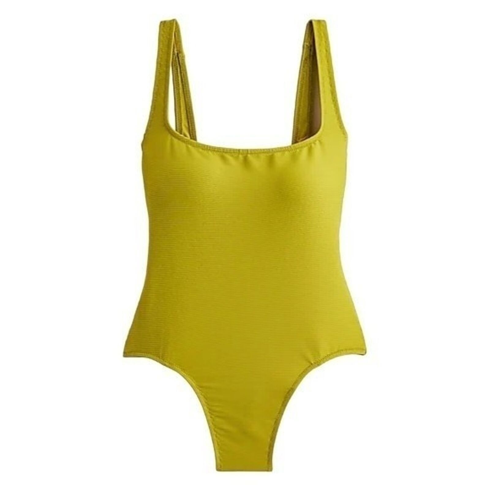 J.Crew J.Crew Salermo Olive Ribbed Squareneck One-Piece, US8/M Size ONE SIZE - 1 Thumbnail