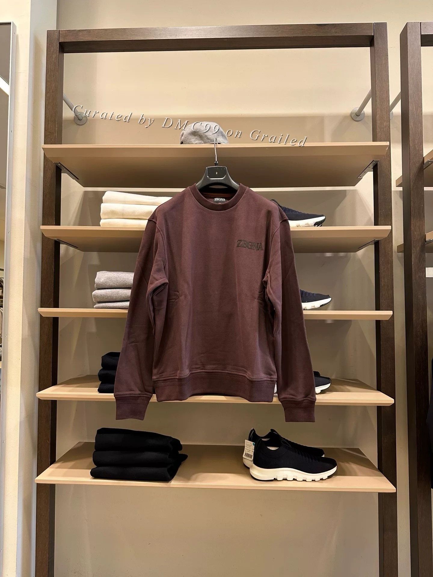 Ermenegildo Zegna Zegna Men's Relaxed Purple Sweatshirt Size US S / EU 44-46 / 1 - 1 Thumbnail