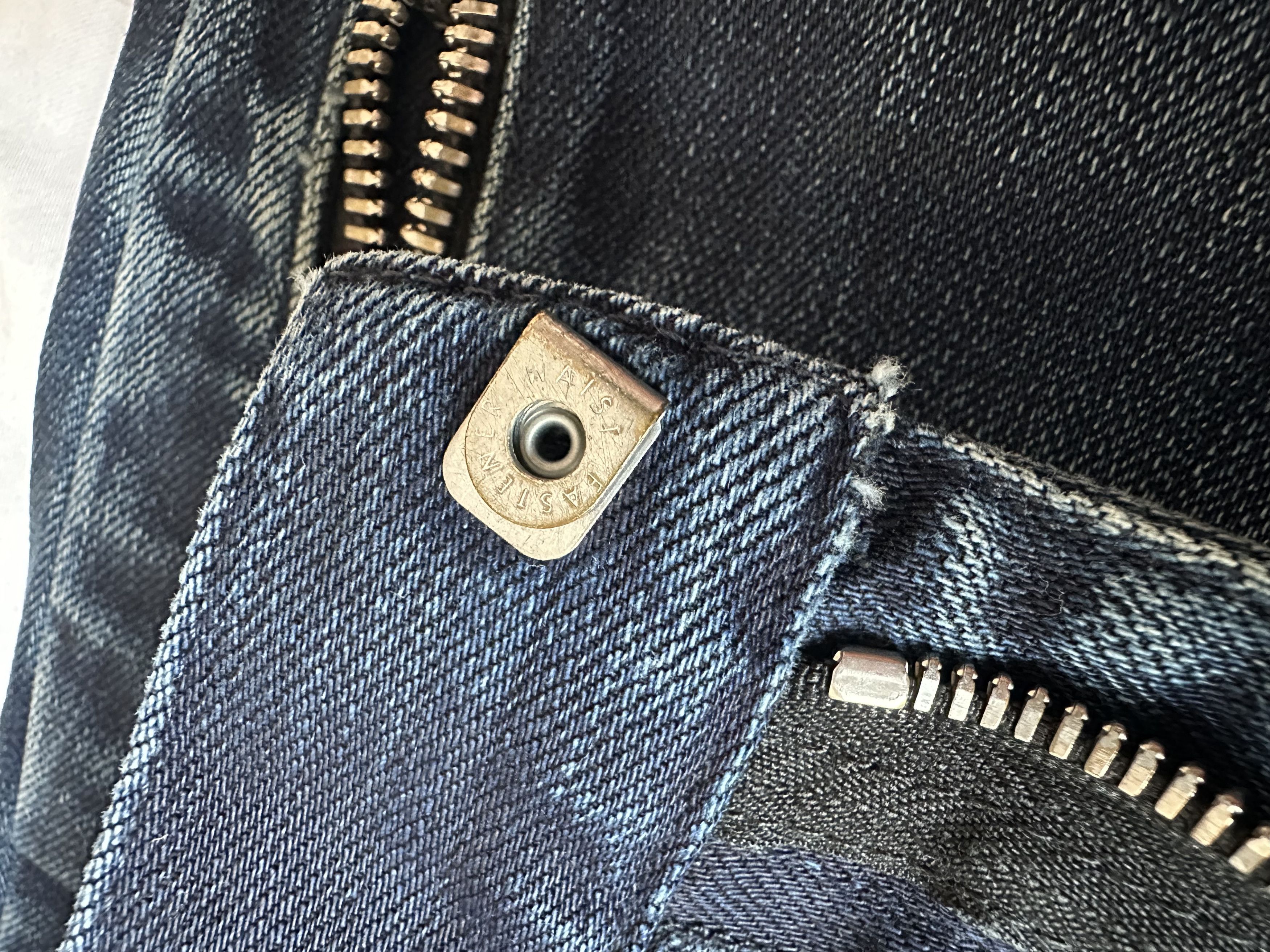 Balmain SS17 Balmain Navy Washed Biker Denim Oilver Roustreing Era Size US 31 - 6 Thumbnail