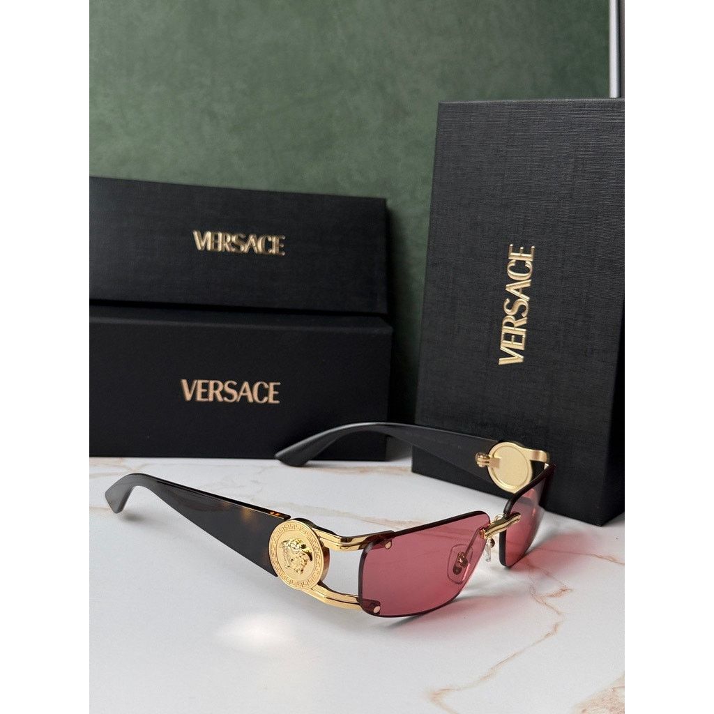 Versace NEW Versace VE2291 Medusa Slim Sunglasses in Havana Red Size ONE SIZE - 4 Thumbnail