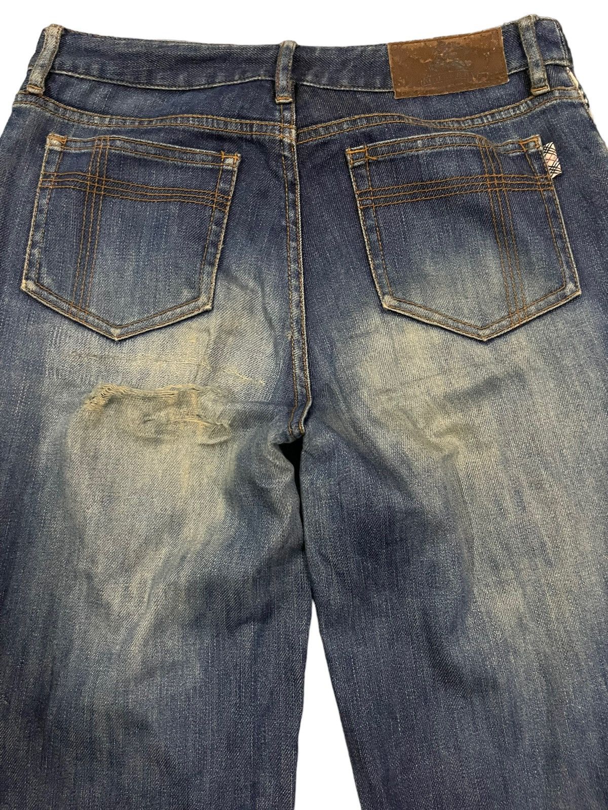 Burberry Vintage Burberry Blue Wash Style Checked Line Flare Jeans Size US 29 - 4 Thumbnail