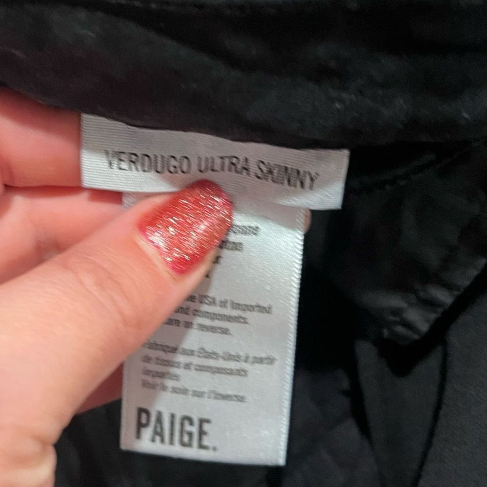 Paige Paige Verdugo Ultra Skinny Leg Black Jeans Size 32 Size 32" / US 10 / IT 46 - 6 Thumbnail