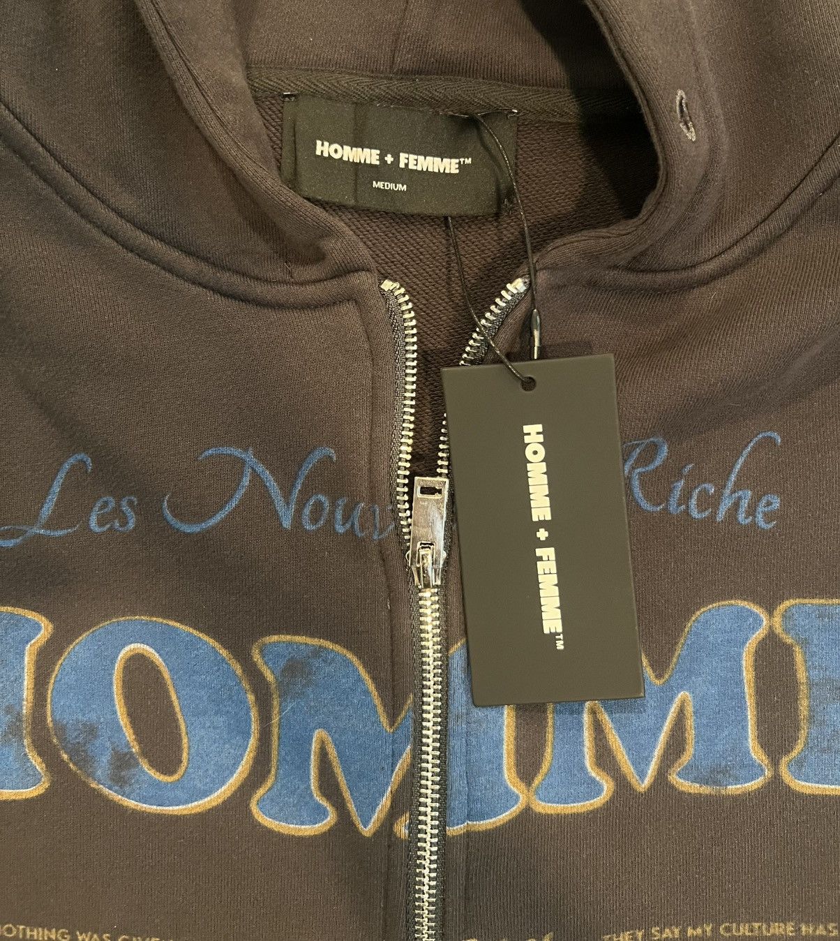 Homme + Femme La HOMME FEMME NOUVEAU RICHE ZIP HOODIE BLACK Size US M / EU 48-50 / 2 - 3 Thumbnail