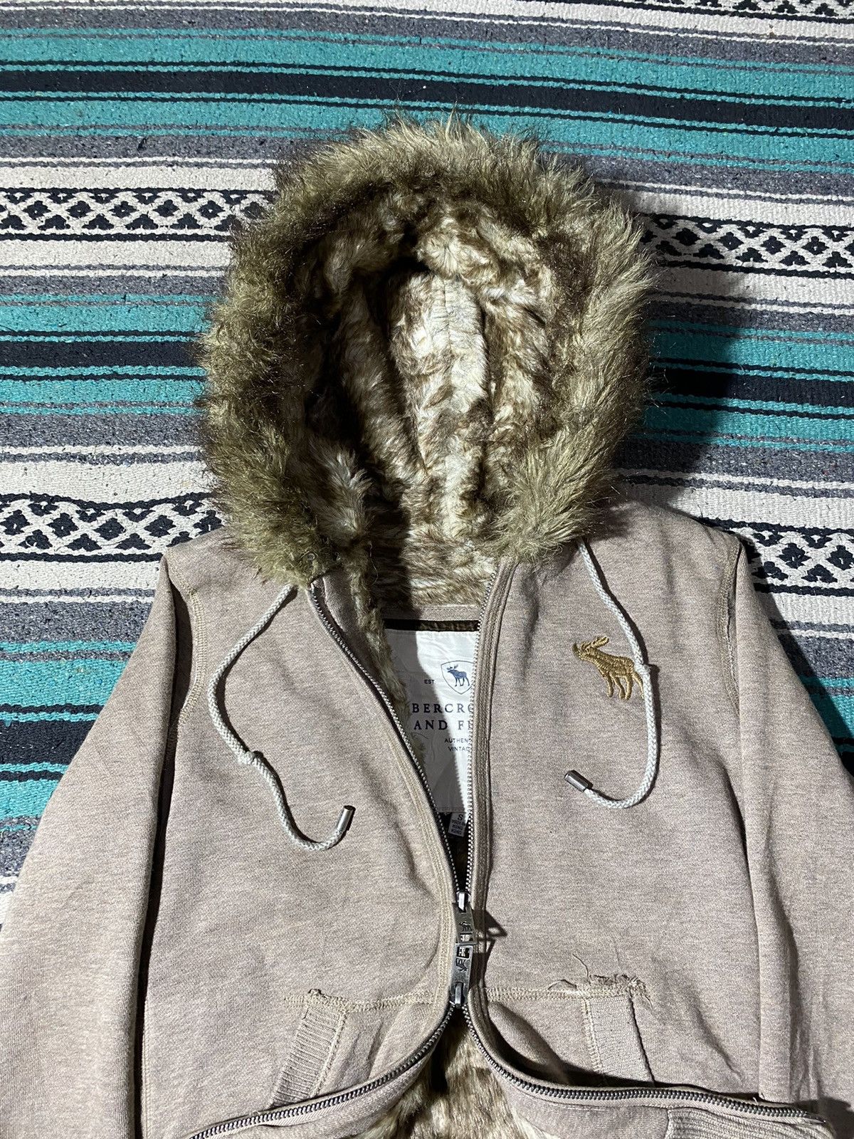 If Six Was Nine Abercrombie Fur Faux Zip Hoodie Size US S / EU 44-46 / 1 - 5 Thumbnail