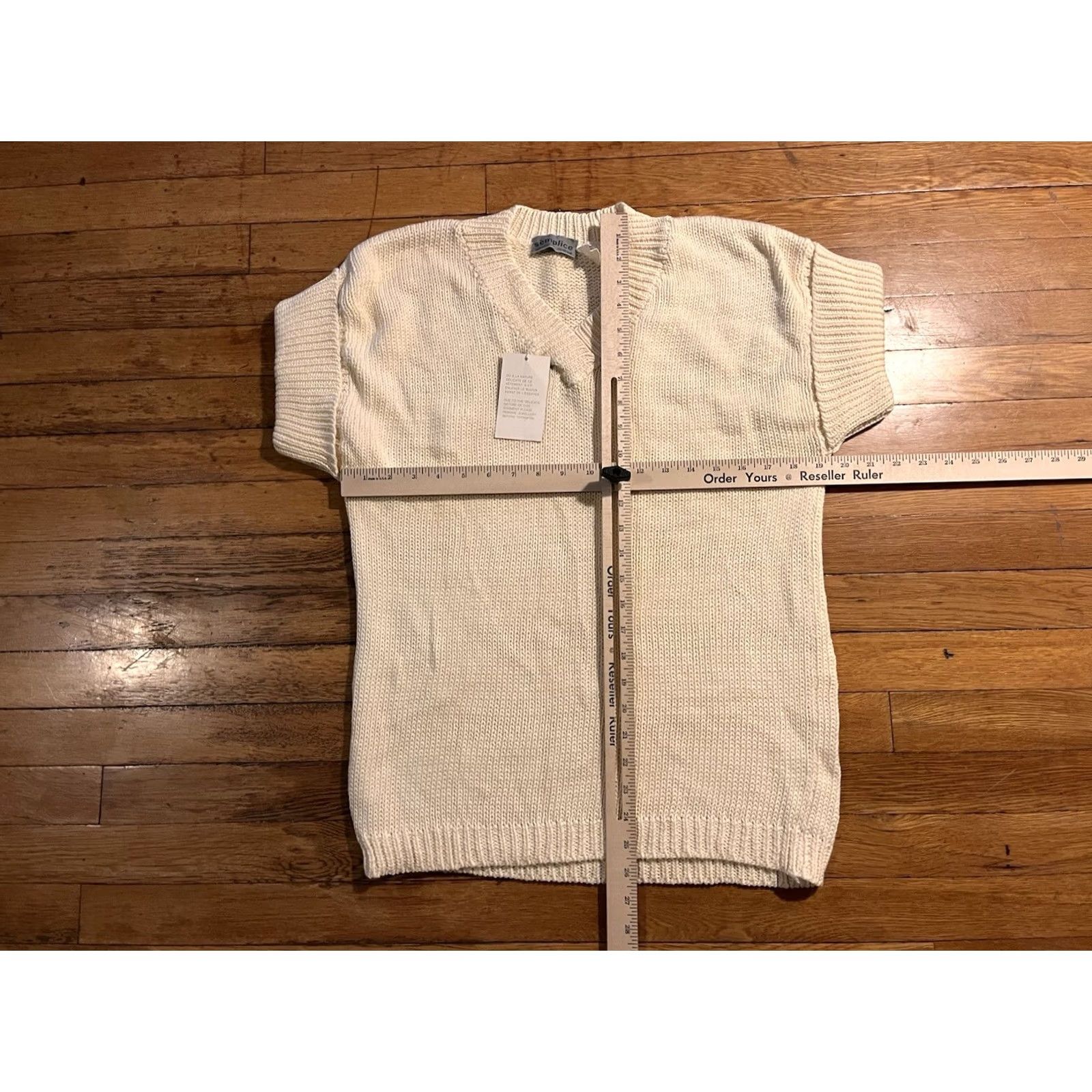 Vintage VINTAGE Semplice Short Sleeve Sweater Women’s Small Light Yellow Size S / US 4 / IT 40 - 7 Thumbnail