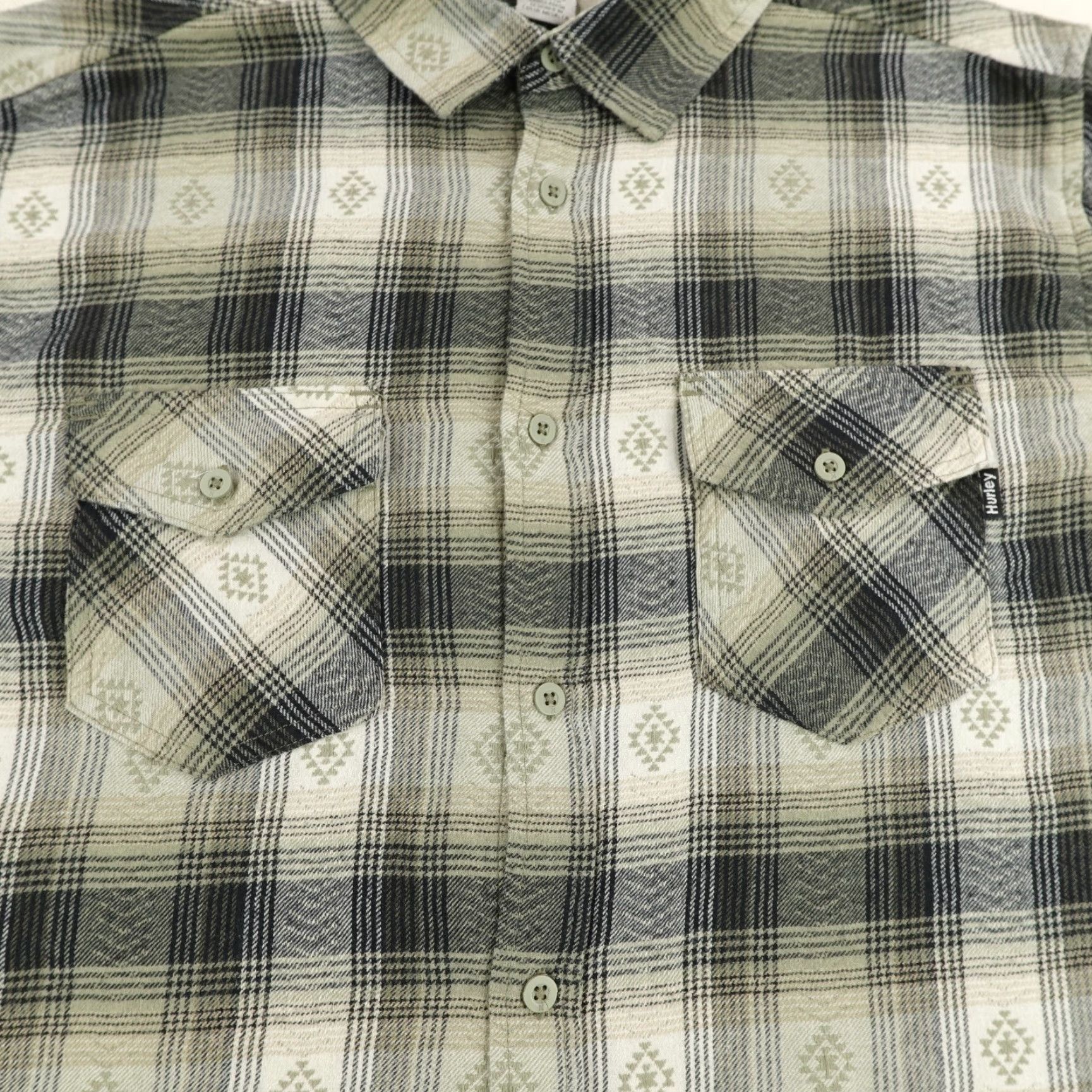 Hurley Hurley Shirt Mens Medium Gray Plaid Flannel Southwestern Button Up Skater Surfer Size US M / EU 48-50 / 2 - 3 Thumbnail