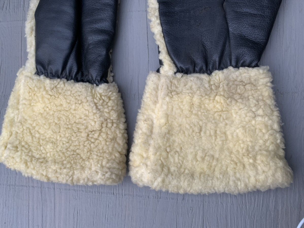 Vintage Vintage Shearling Mittens Vegan Leather Wool Sheepskin 90s Size ONE SIZE - 6 Thumbnail