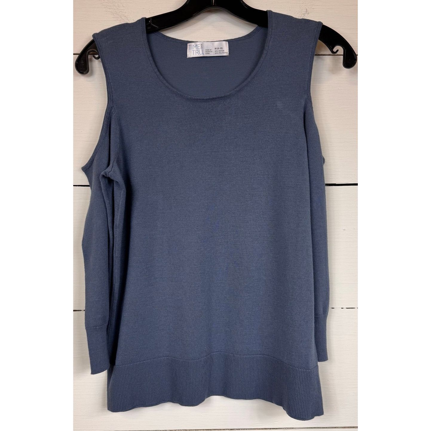 Other Time and Tru Blue Cold Shoulder Sweater Women's Size Medium Size M / US 6-8 / IT 42-44 - 1 Thumbnail