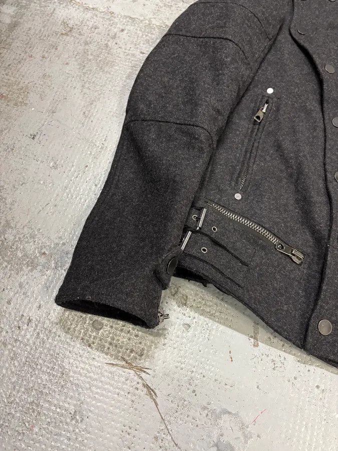 Diesel Diesel Black Gold Grey Wool Officer Buttoned Biker Jacket Size US S / EU 44-46 / 1 - 8 Thumbnail
