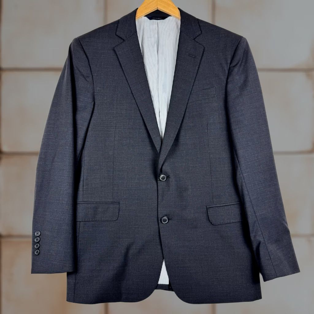 Brooks Brothers Brooks Brothers Men's Blazer Jacket Single-Breasted 2-Button Black Wool 40R Regular Notch Lapel Four-Button Sleeve Sport Coat Size 40R - 1 Thumbnail