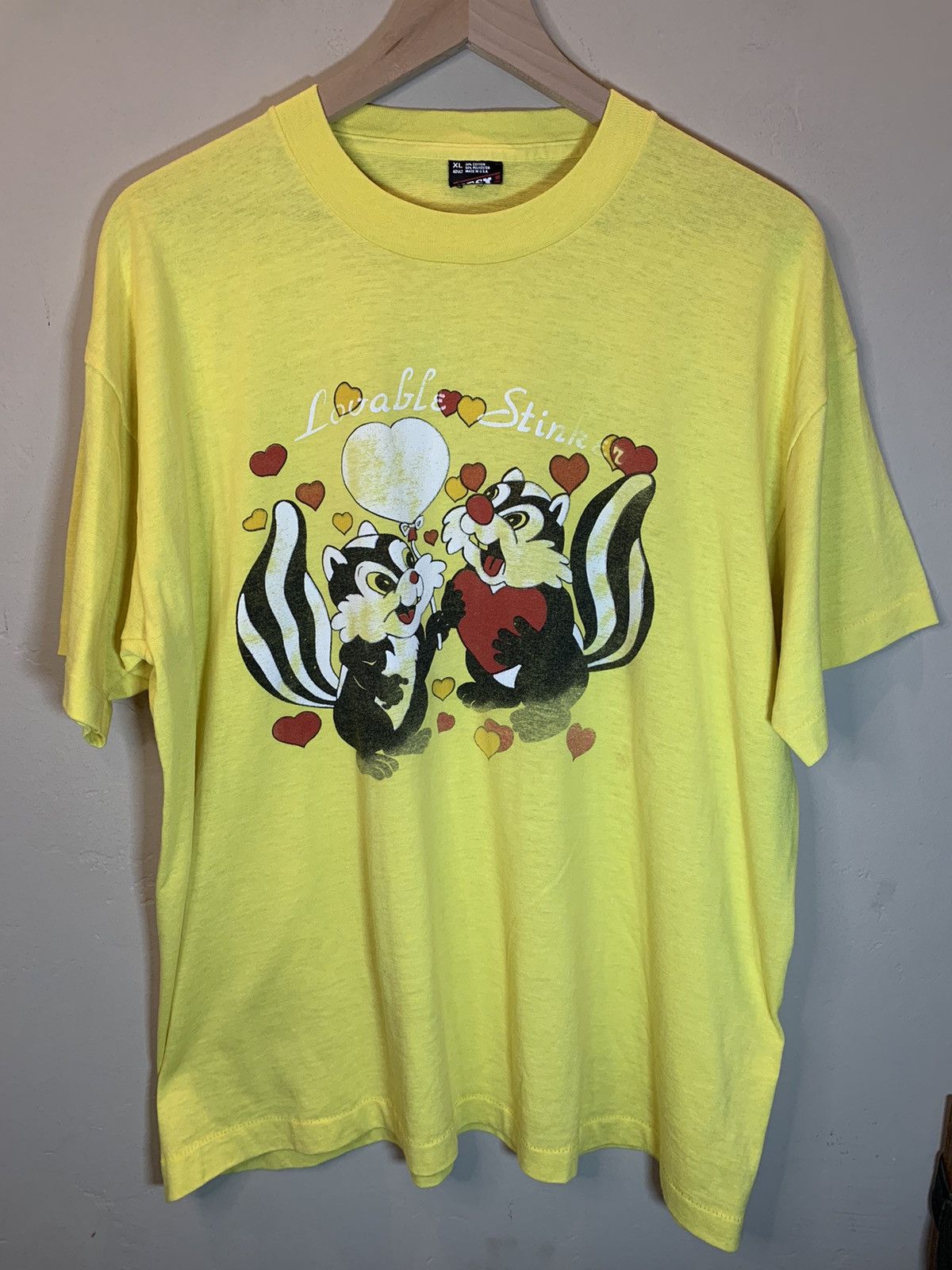 Vintage RARE Vintage Lovable Stinker Skunks Cute Single Stitch Shirt Size US XL / EU 56 / 4 - 1 Thumbnail