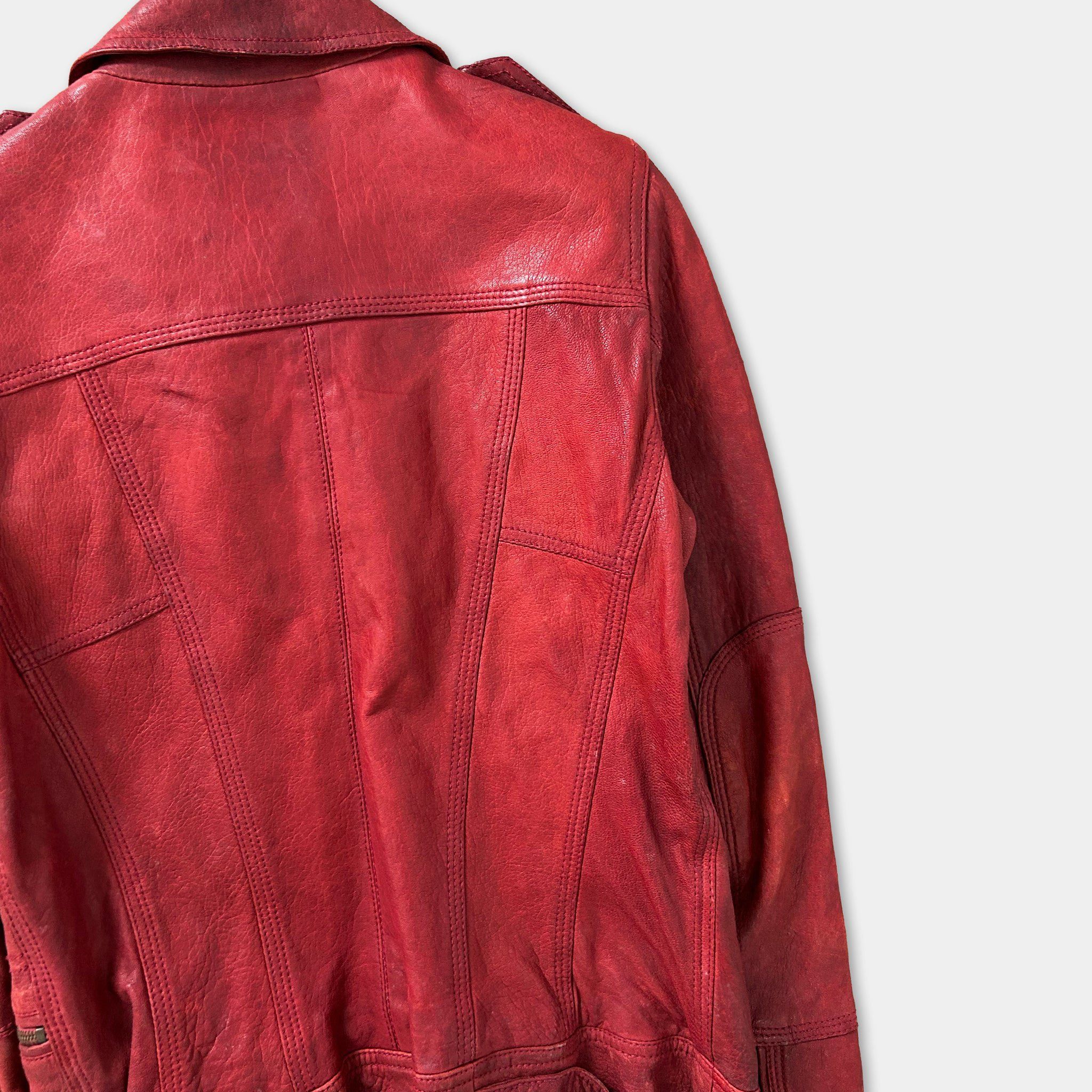 Dolce & Gabbana Dolce & Gabbana Red Leather Jacket Size US M / EU 48-50 / 2 - 6 Thumbnail