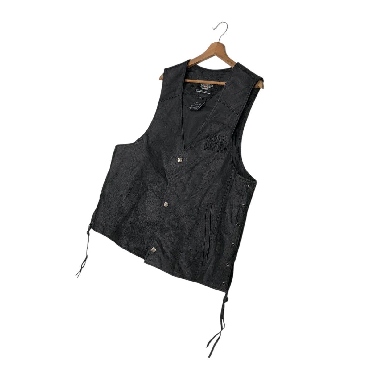 Harley Davidson 🔥BIKER VEST LEATHER JACKET TANK TOP HARLEY DAVIDSON Size US XXL / EU 58 / 5 - 4 Thumbnail