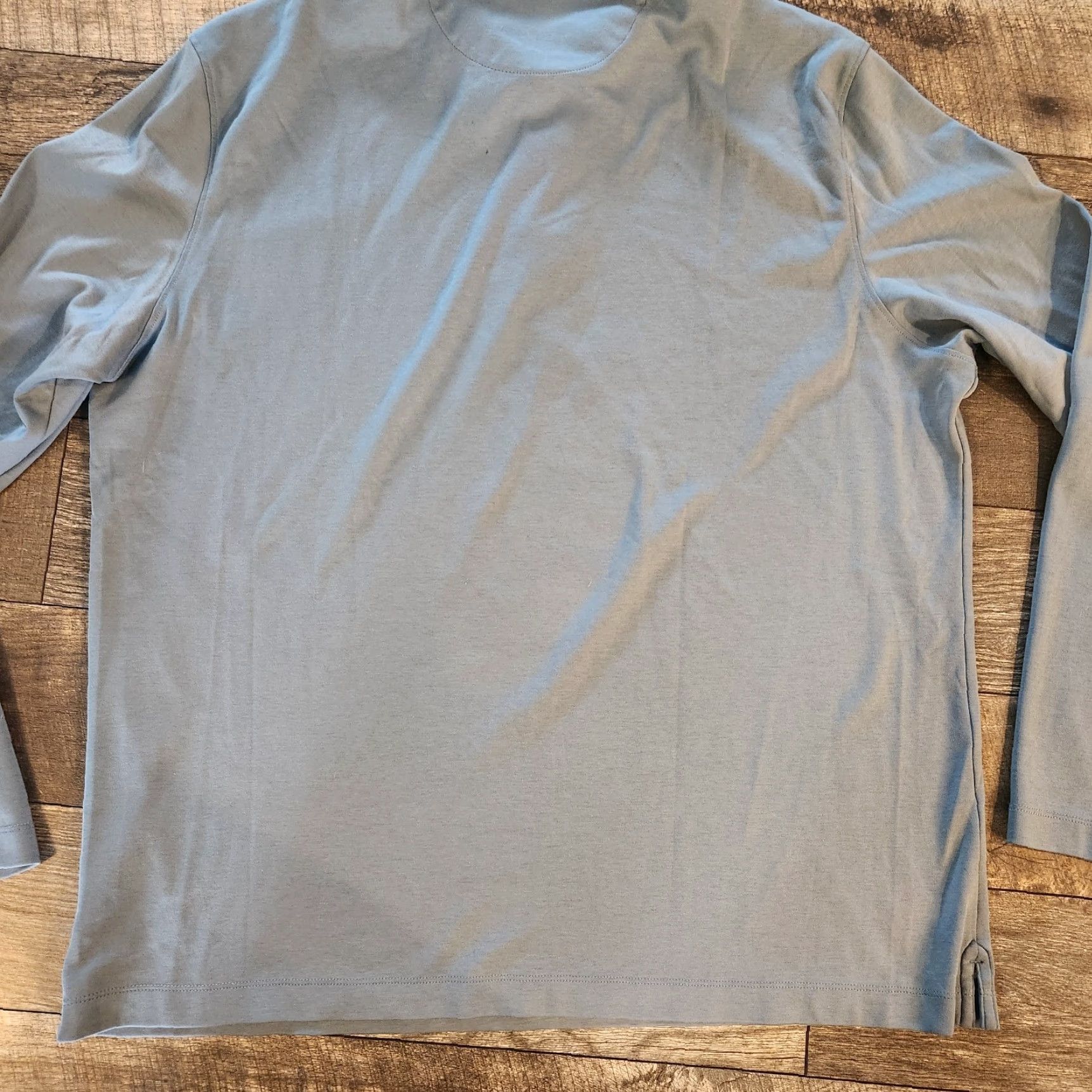 UNTUCKit UNTUCKit Polo Men's XL Long Sleeve Damaschino Light Blue Regular Fit Shirt Size US XL / EU 56 / 4 - 7 Thumbnail