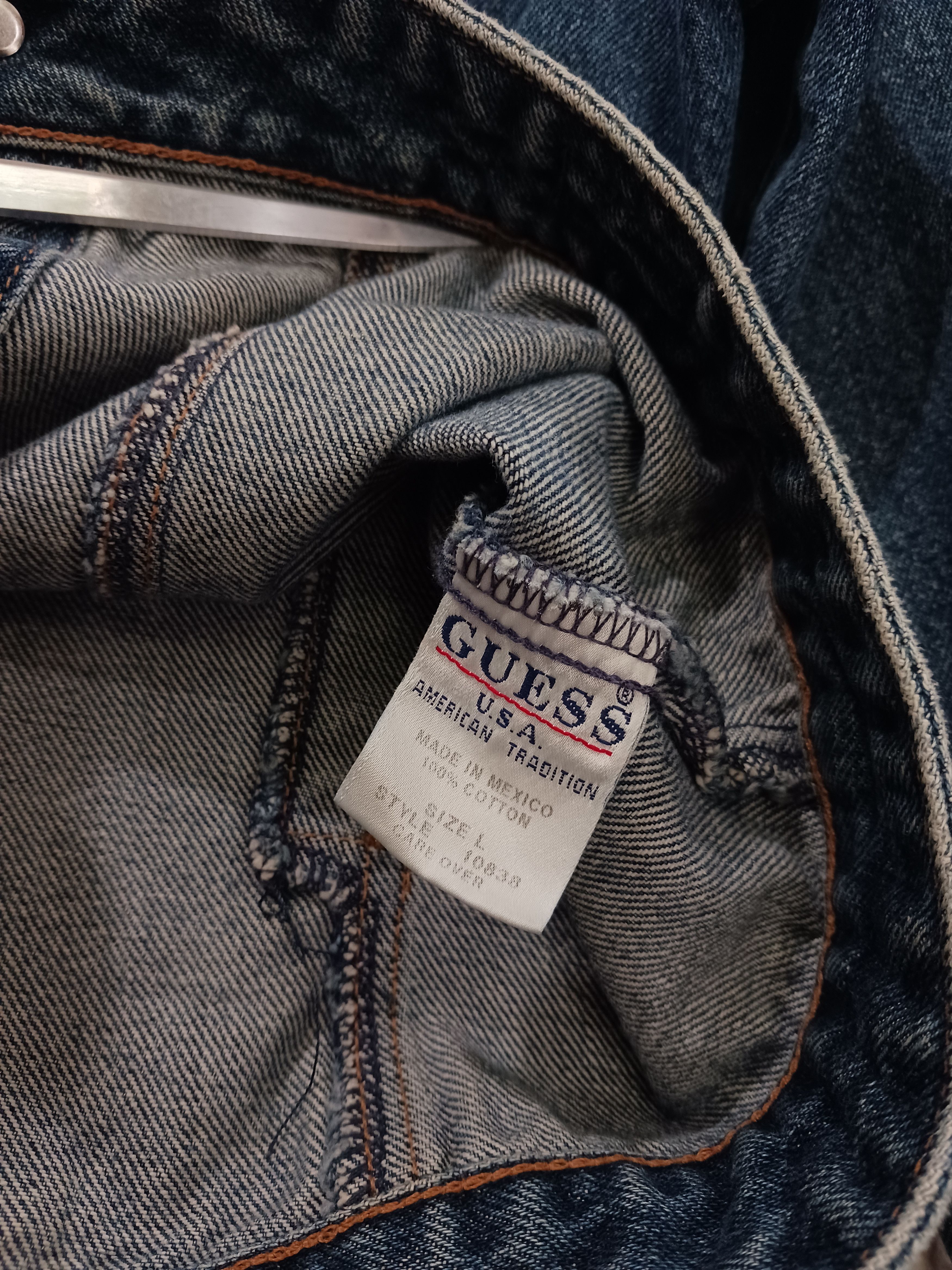 Guess Guess Vintage 2000s Button Front Denim Trucker Jean Jacket Size L / US 10 / IT 46 - 4 Thumbnail