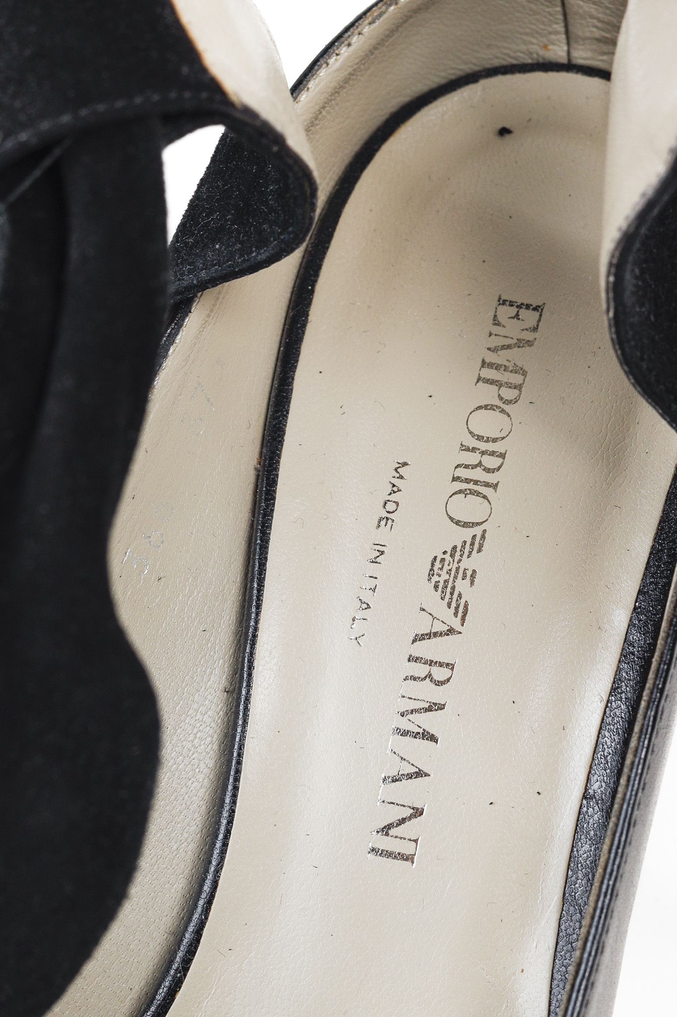 Emporio Armani Emporio Armani 90s Ankle Wrap Black Suede Pumps Size US 7 / IT 37 - 9 Thumbnail