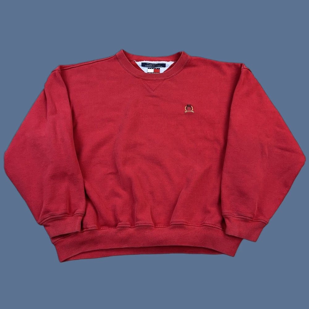 Tommy Hilfiger VINTAGE Tommy Hilfiger Sweatshirt Mens XL Red Heavyweight Crewneck Pullover 90s Size US XL / EU 56 / 4 - 1 Thumbnail