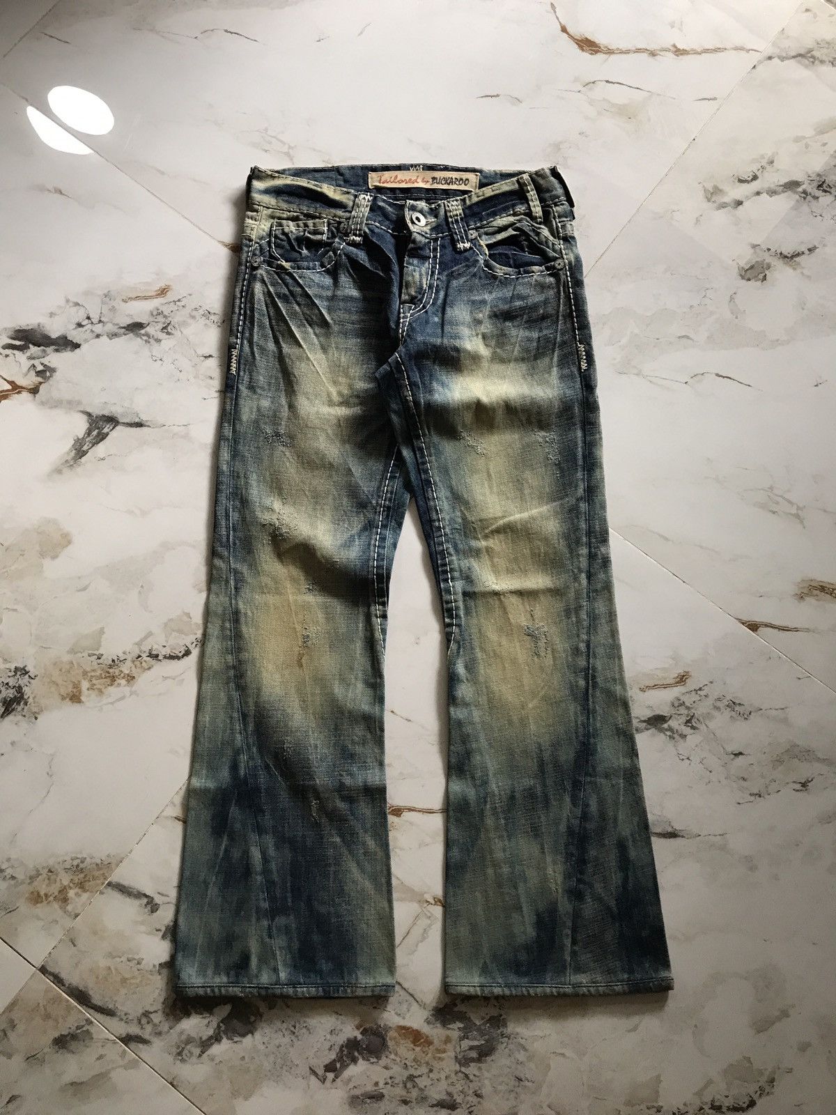 image of Archival Clothing Buckaroo Flare Jeans in Blue, Men's (Size 32)