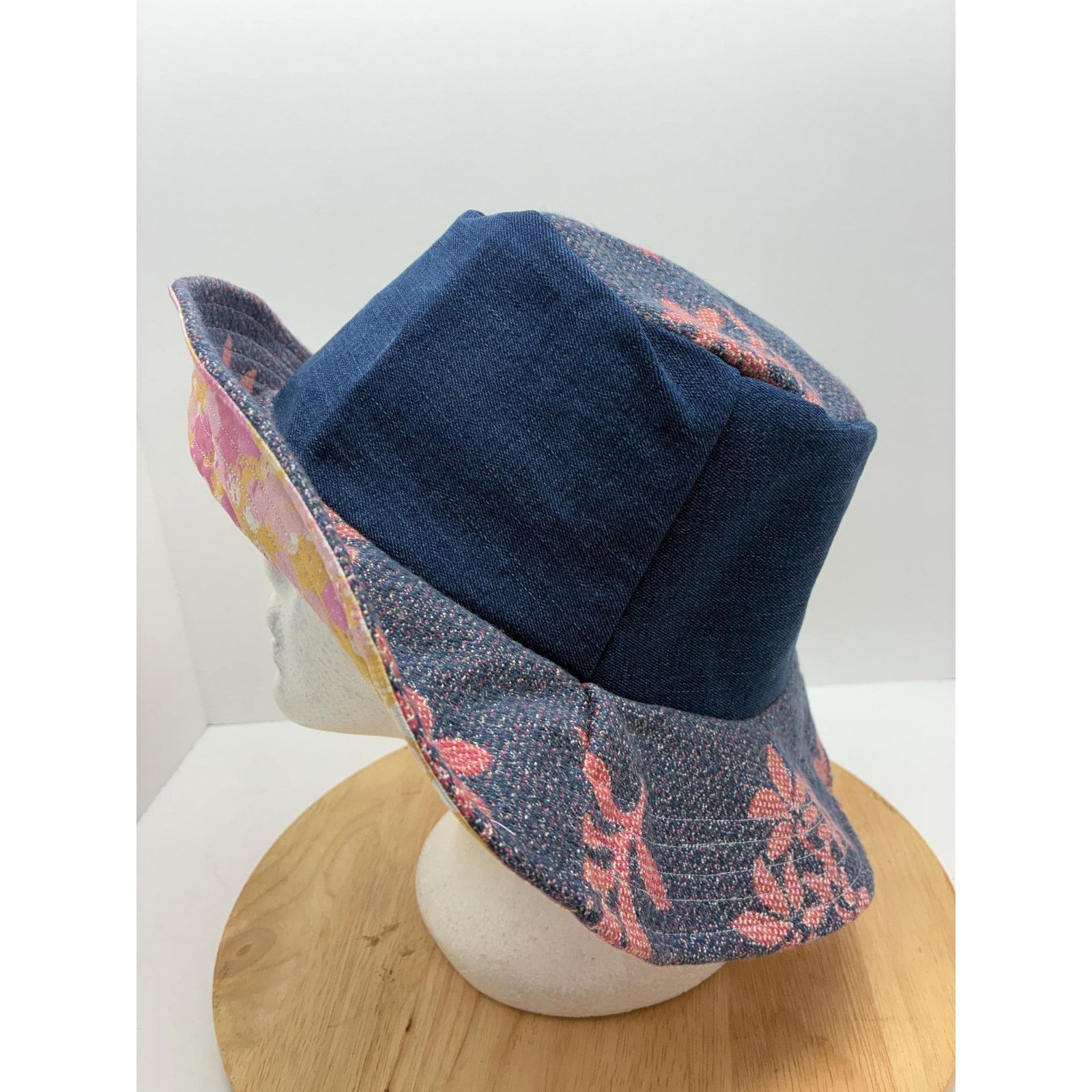 Other The Bloom — Upcycled Denim & Floral Sparkle Bucket Hat Size ONE SIZE - 2 Thumbnail
