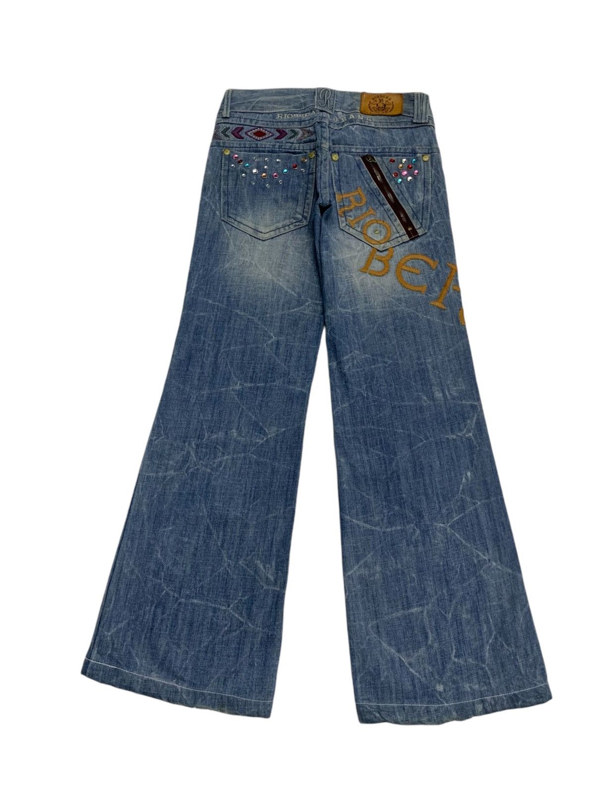 If Six Was Nine × Le Grande Bleu (L.G.B.) × Tornado Mart Japan Riobera Jeans Flare Denim Fancy Size 30" / US 8 / IT 44 - 1 Thumbnail