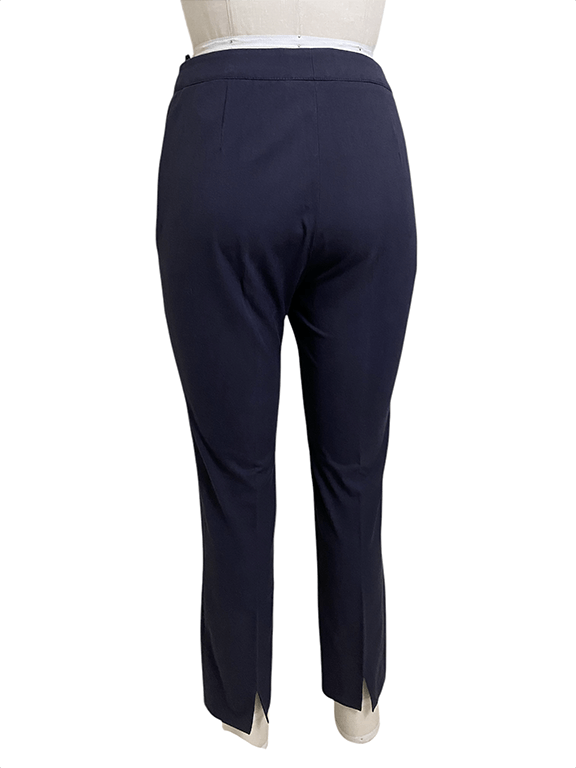 Piazza Sempione Navy tapered cigarette pant with waistband Size 30" / US 8 / IT 44 - 2 Thumbnail