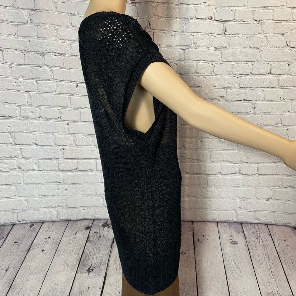 H&M H&M Black Knit Linen Blend Sleeveless Top Size L Size L / US 10 / IT 46 - 3 Thumbnail