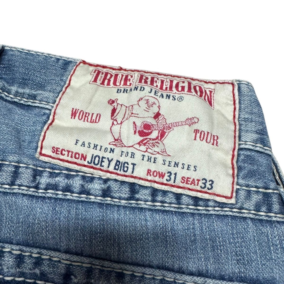 True Religion True Religion Joey Big T Distressed Denim Flare Jeans Size US 31 - 13 Thumbnail