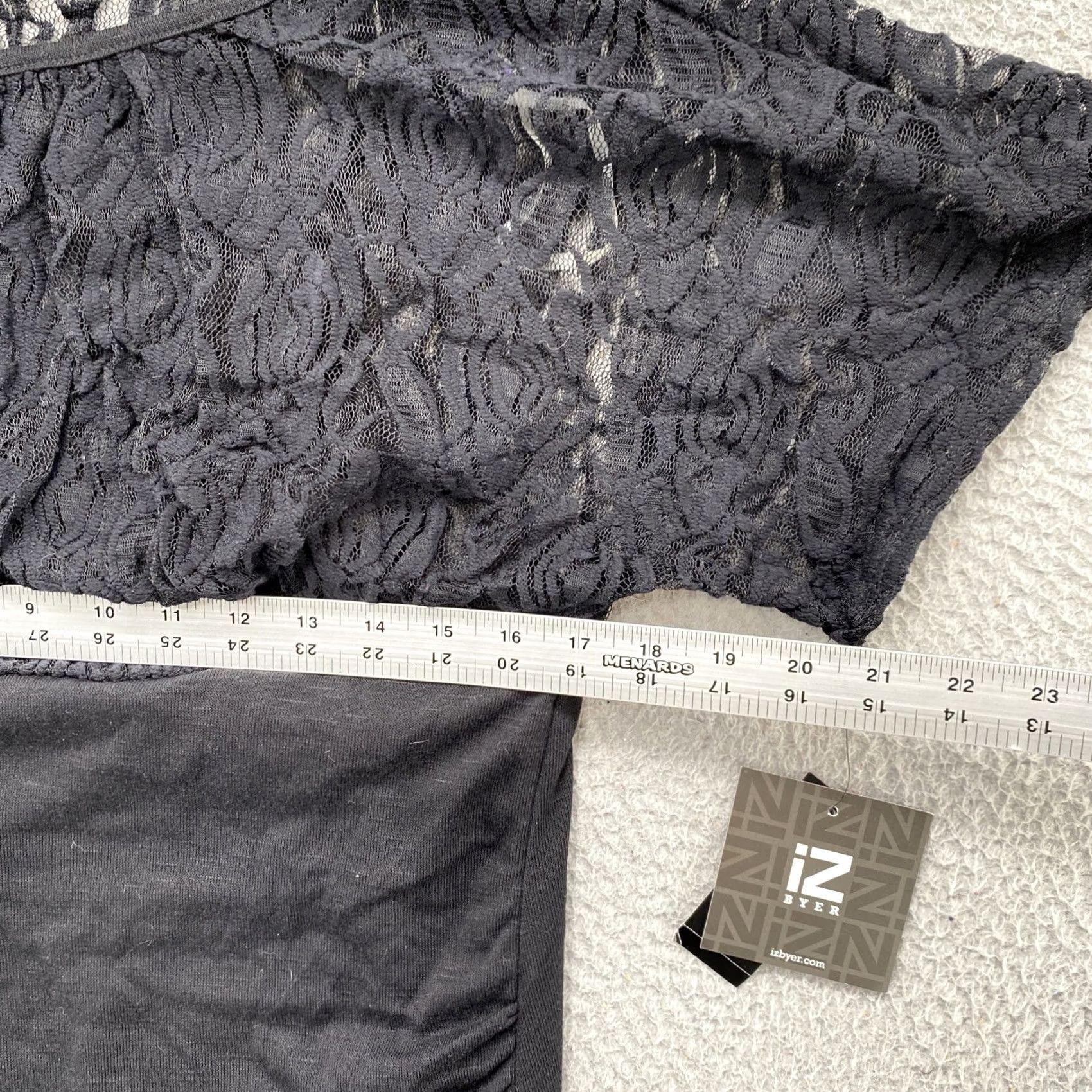 Vintage IZ BYER Boho Peasant Short Sleeve Black Lace Top Blouse 2X Plus Size Womens Blouse Lace Top Sheer Tunic Casual Shirt Size XXL / US 16-18 / IT 52-54 - 5 Thumbnail
