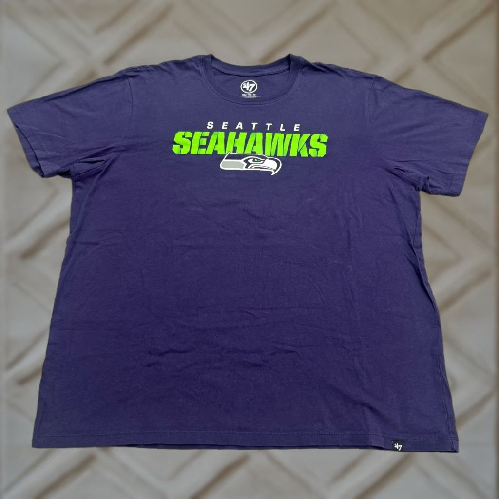 47 47 Seattle Seahawks Graphic T-Shirt Mens 2XL Navy Blue Cotton Sports Tee Size US XXL / EU 58 / 5 - 1 Thumbnail