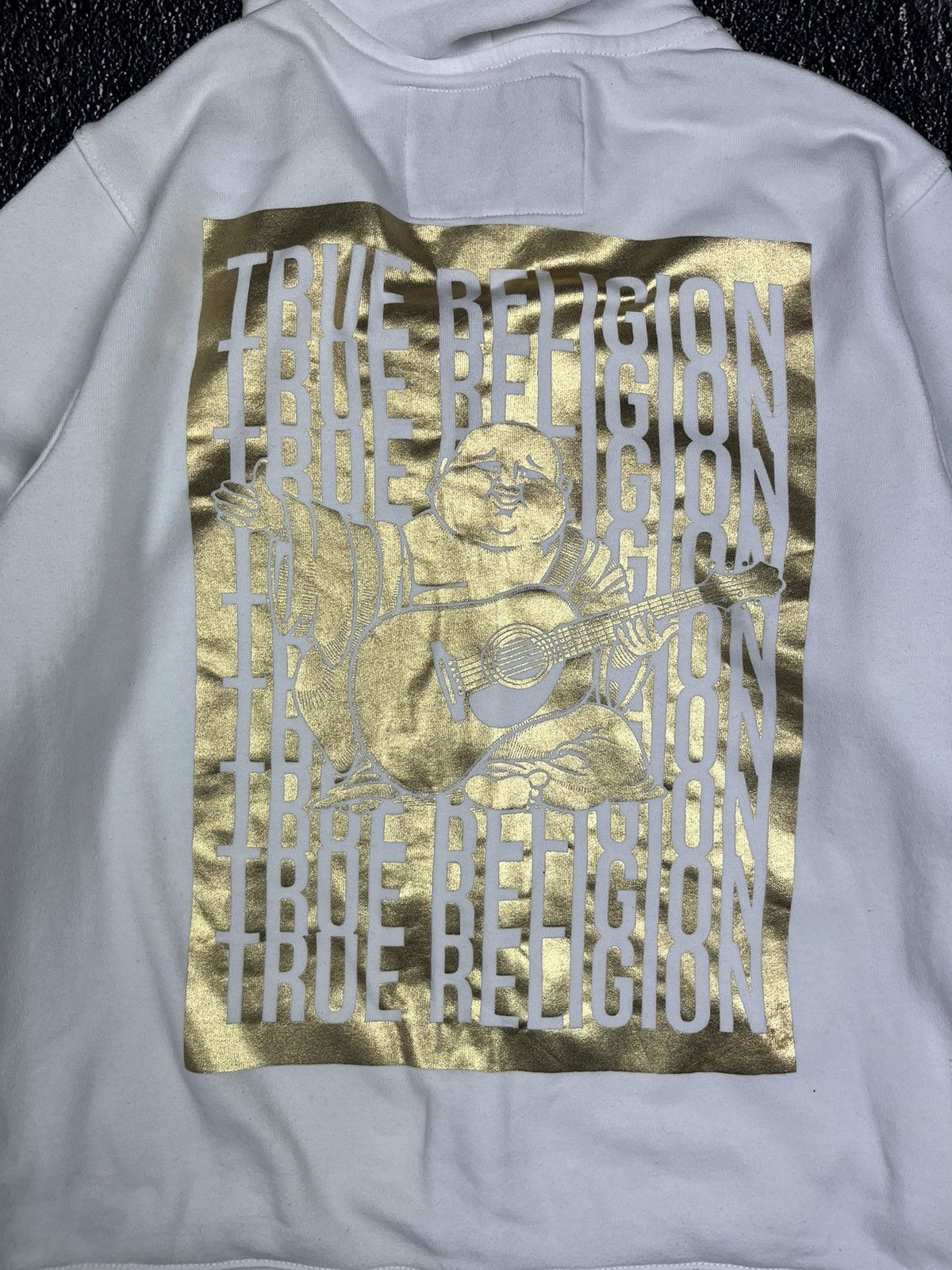 True Religion Vintage True Religion Zip Hoodie White Big Logo Gold Y2K Size US L / EU 52-54 / 3 - 3 Thumbnail