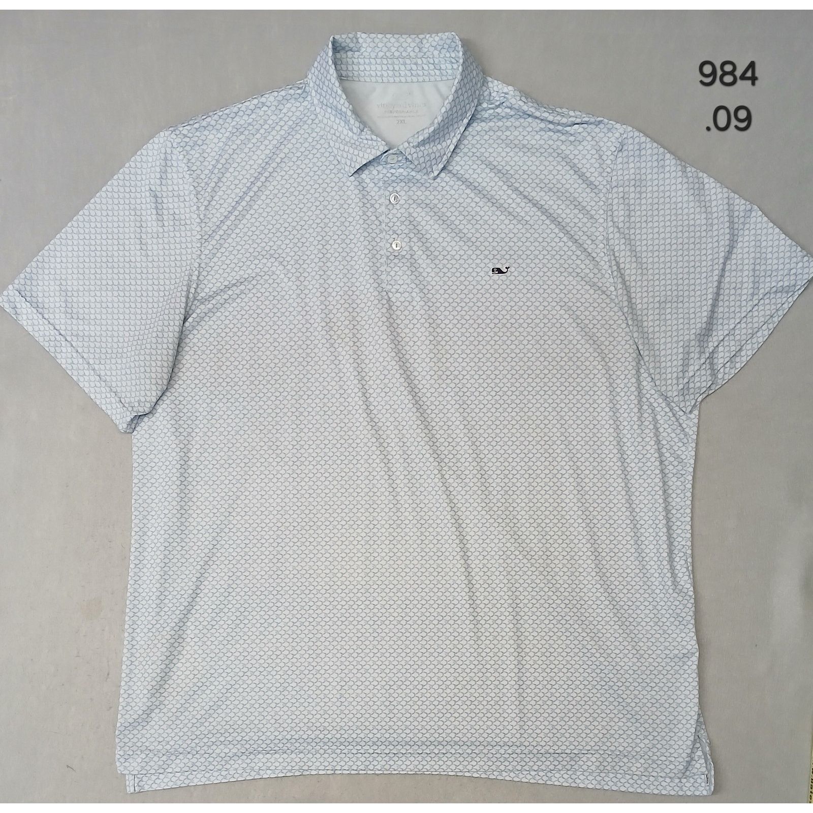Vineyard Vines Vineyard Vines (2XL) White Button Silk Collar Polo Tee Shirt Size US XXL / EU 58 / 5 - 1 Thumbnail