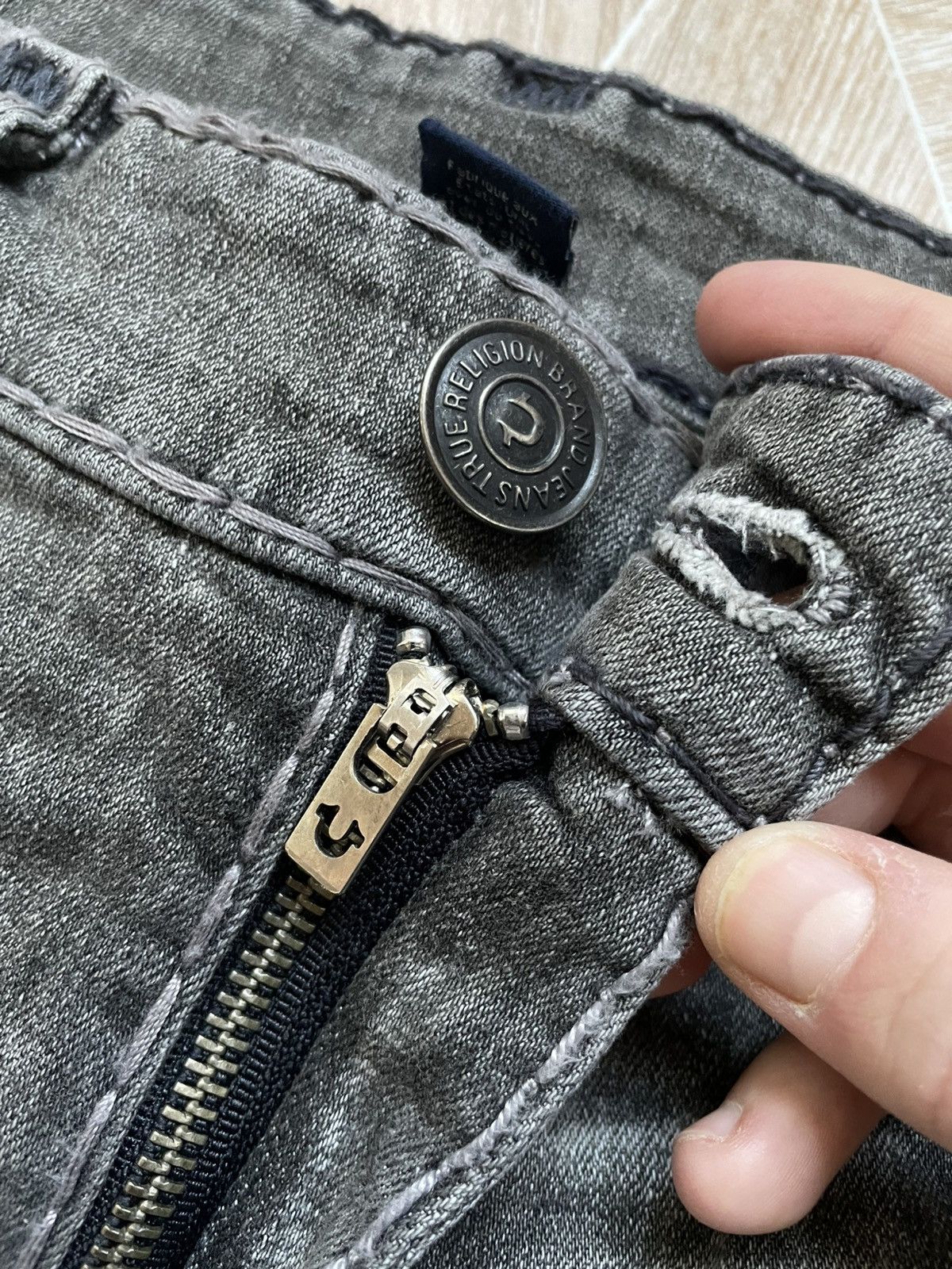 Daily Paper Y2K Japanese Designer Rap True Religion Usa Distressed Denim Size US 36 / EU 52 - 9 Thumbnail